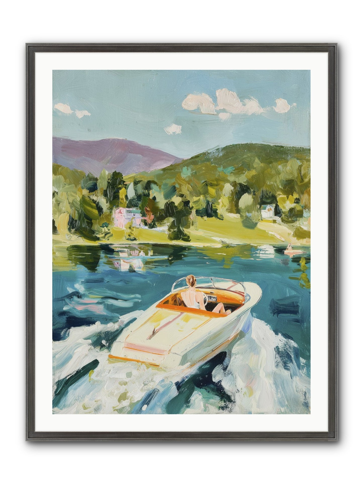 Lake Adventures Framed Print - Slimwoods Black/Silver 30x40