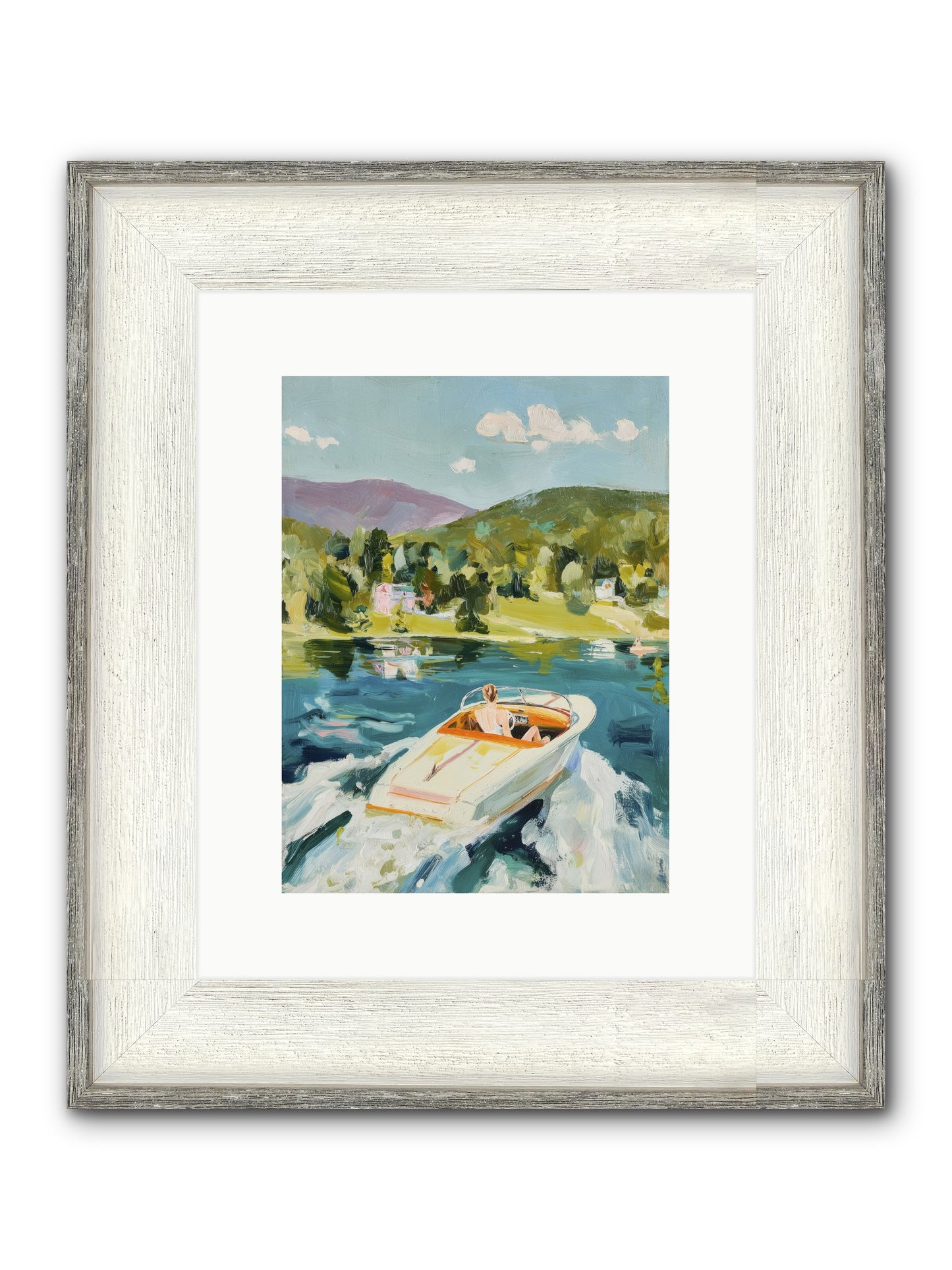 Lake Adventures Framed Print - Driftwood White 9x12