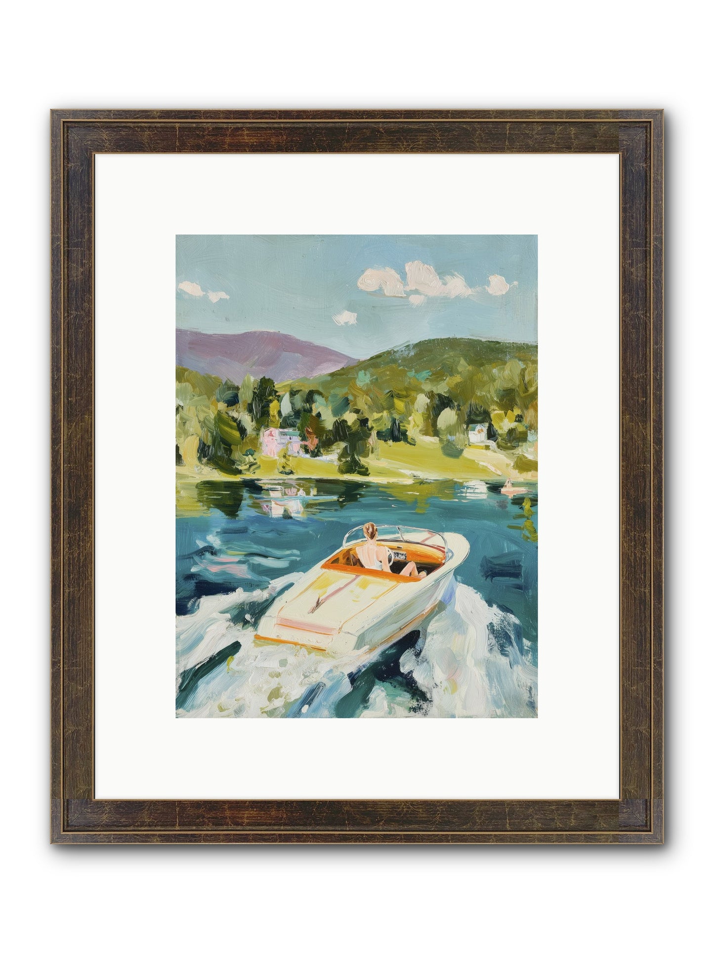 Lake Adventures Framed Print - Slimwoods Black/Gold 9x12