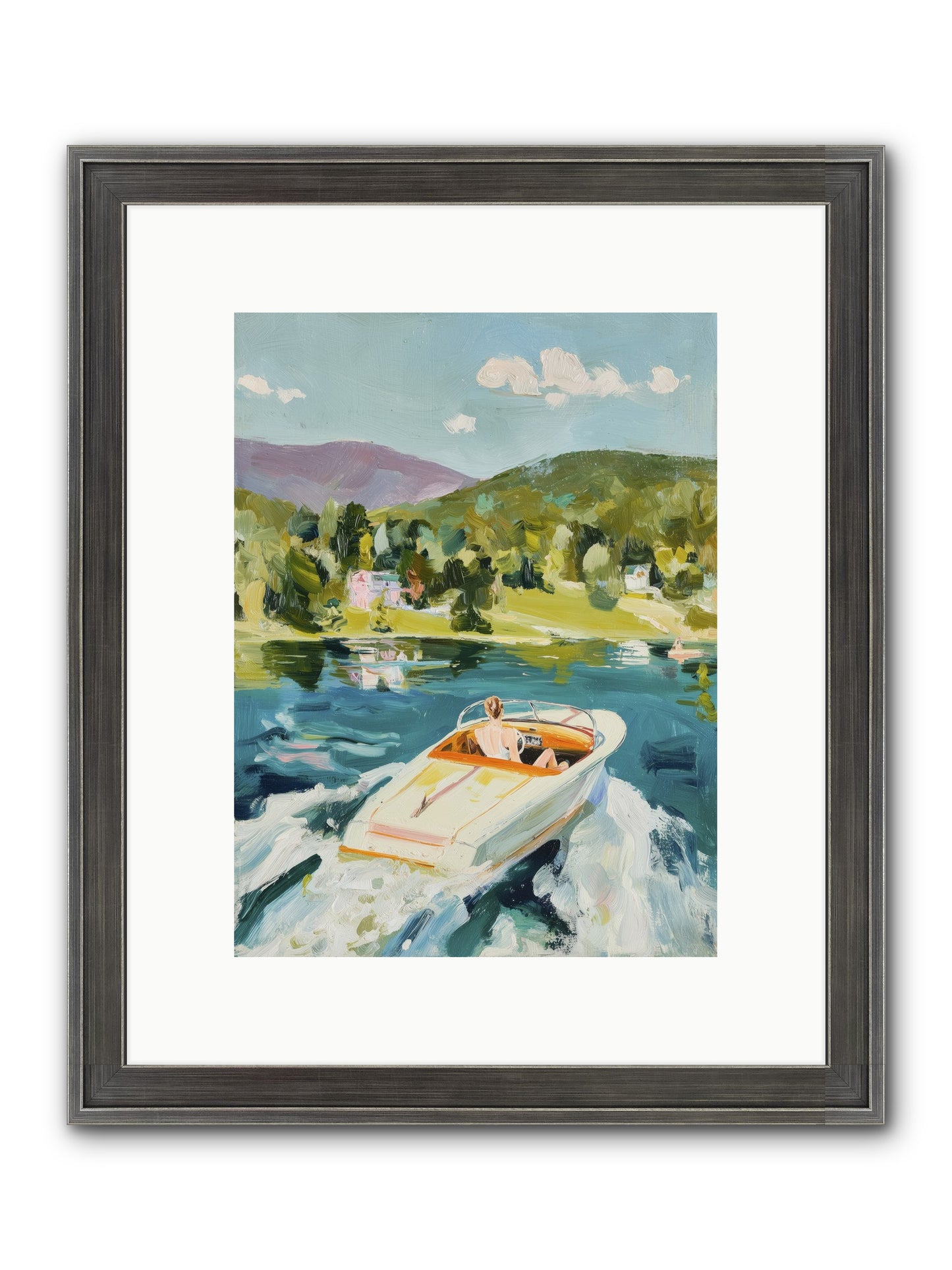 Lake Adventures Framed Print - Slimwoods Black/Silver 9x12