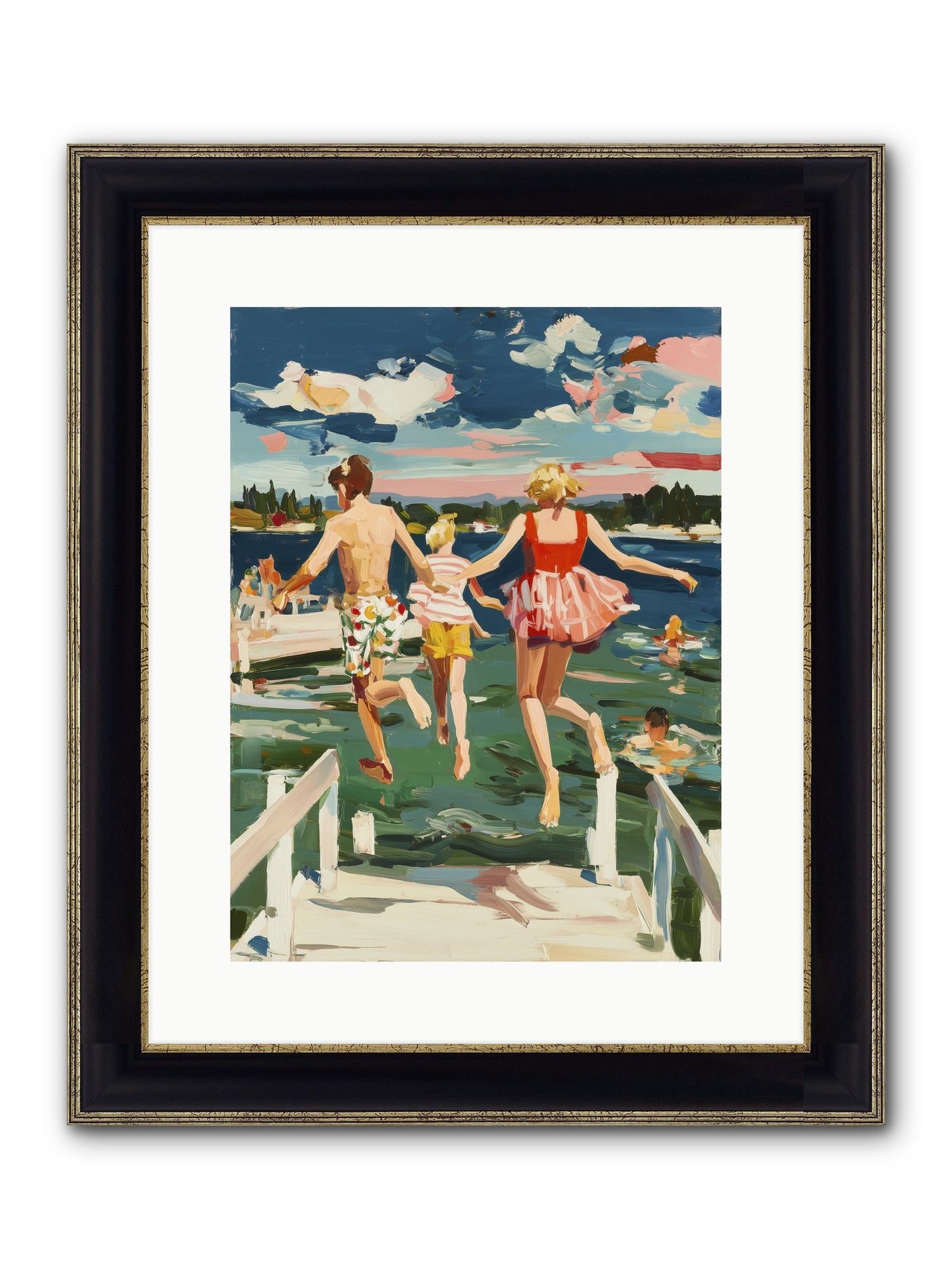 Lake Legends Framed Print - Black & Gold 12x16