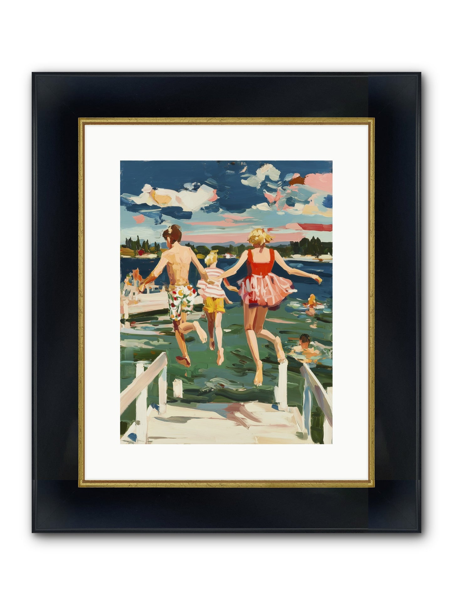 Lake Legends Framed Print - Wide Black w/Gold 12x16