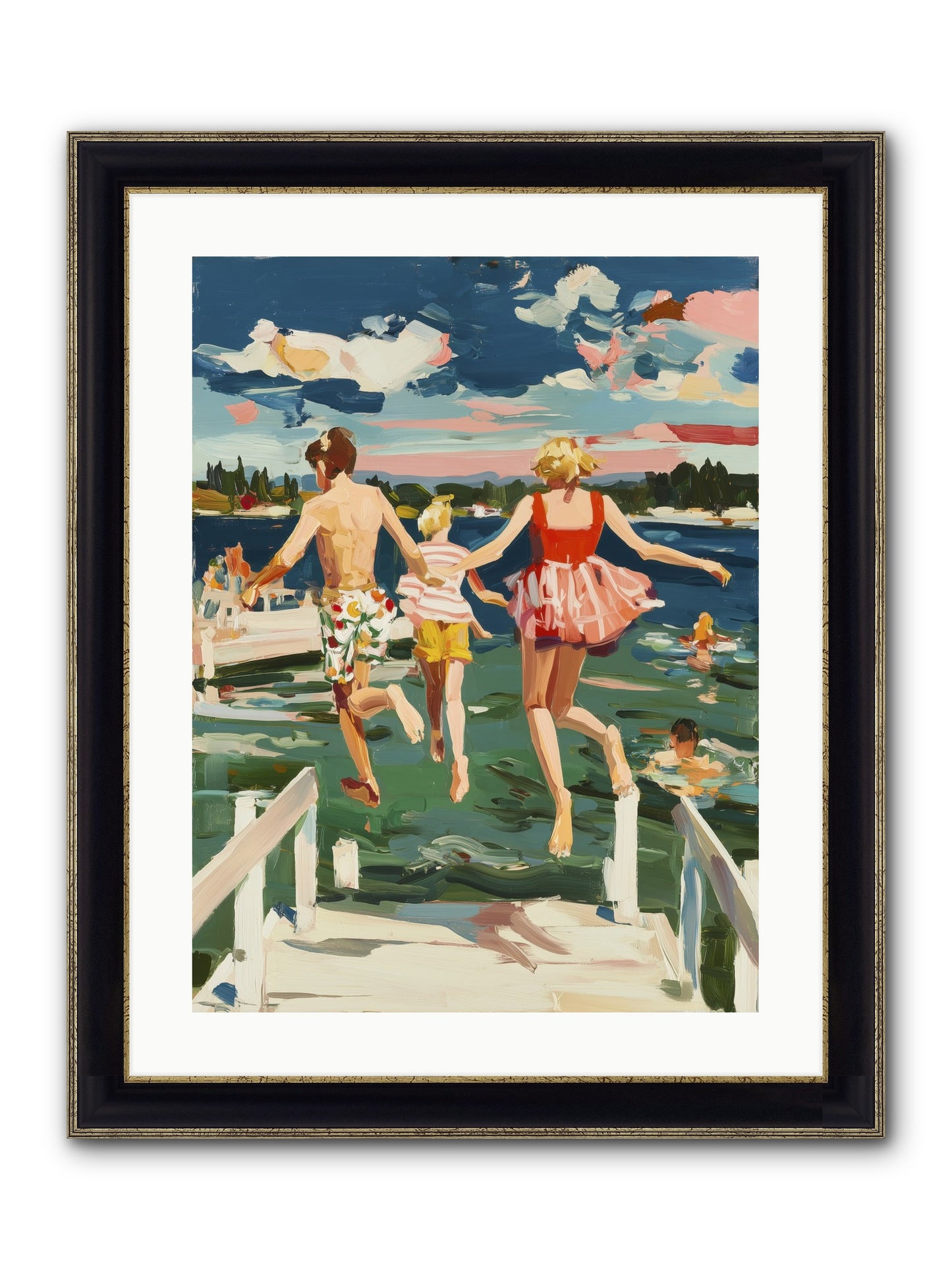 Lake Legends Framed Print - Black & Gold 18x24