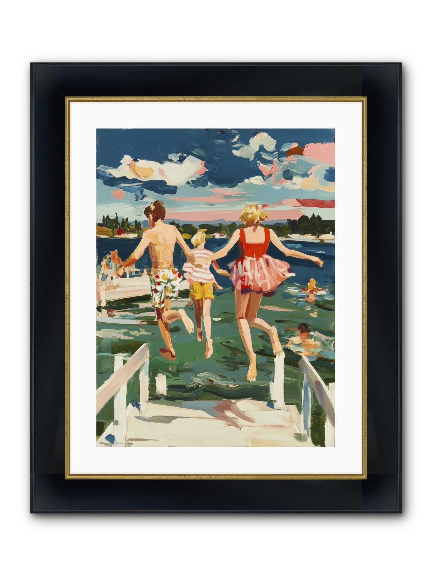 Lake Legends Framed Print - Wide Black w/Gold 18x24