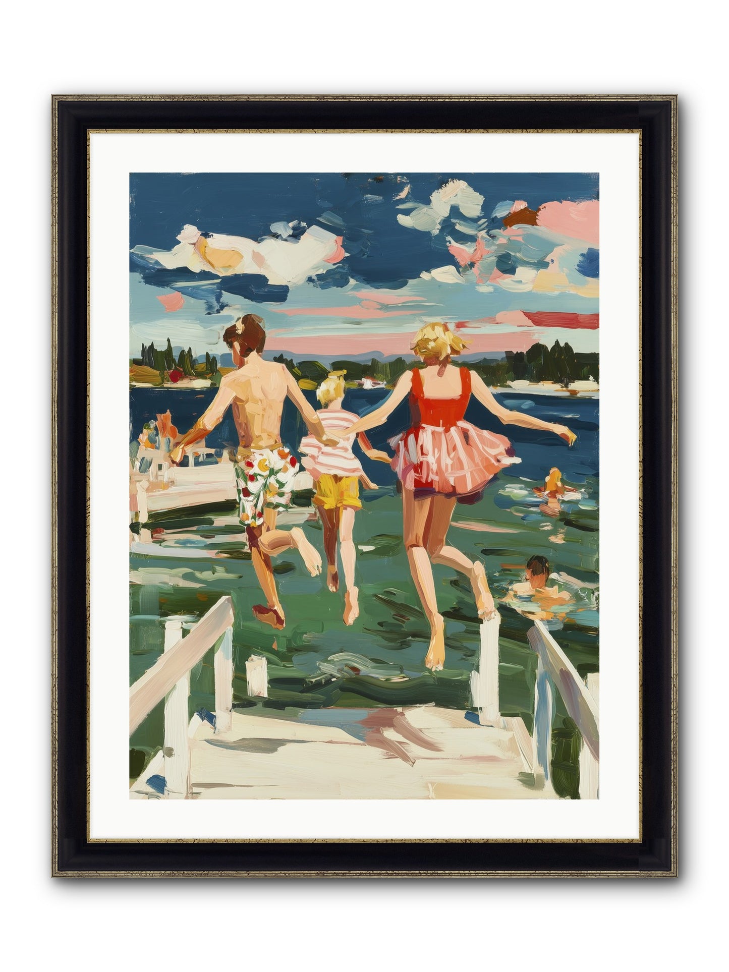 Lake Legends Framed Print - Black & Gold 24x32