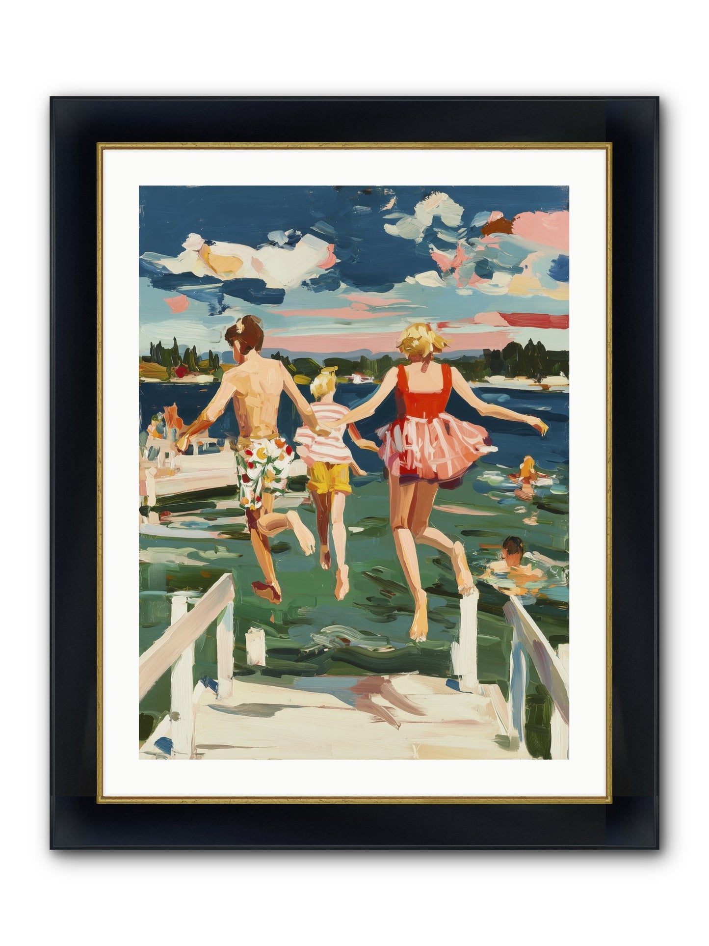 Lake Legends Framed Print - Wide Black w/Gold 24x32