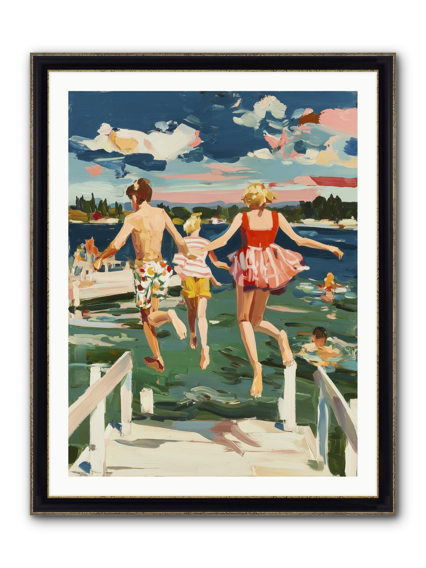 Lake Legends Framed Print - Black & Gold 30x40