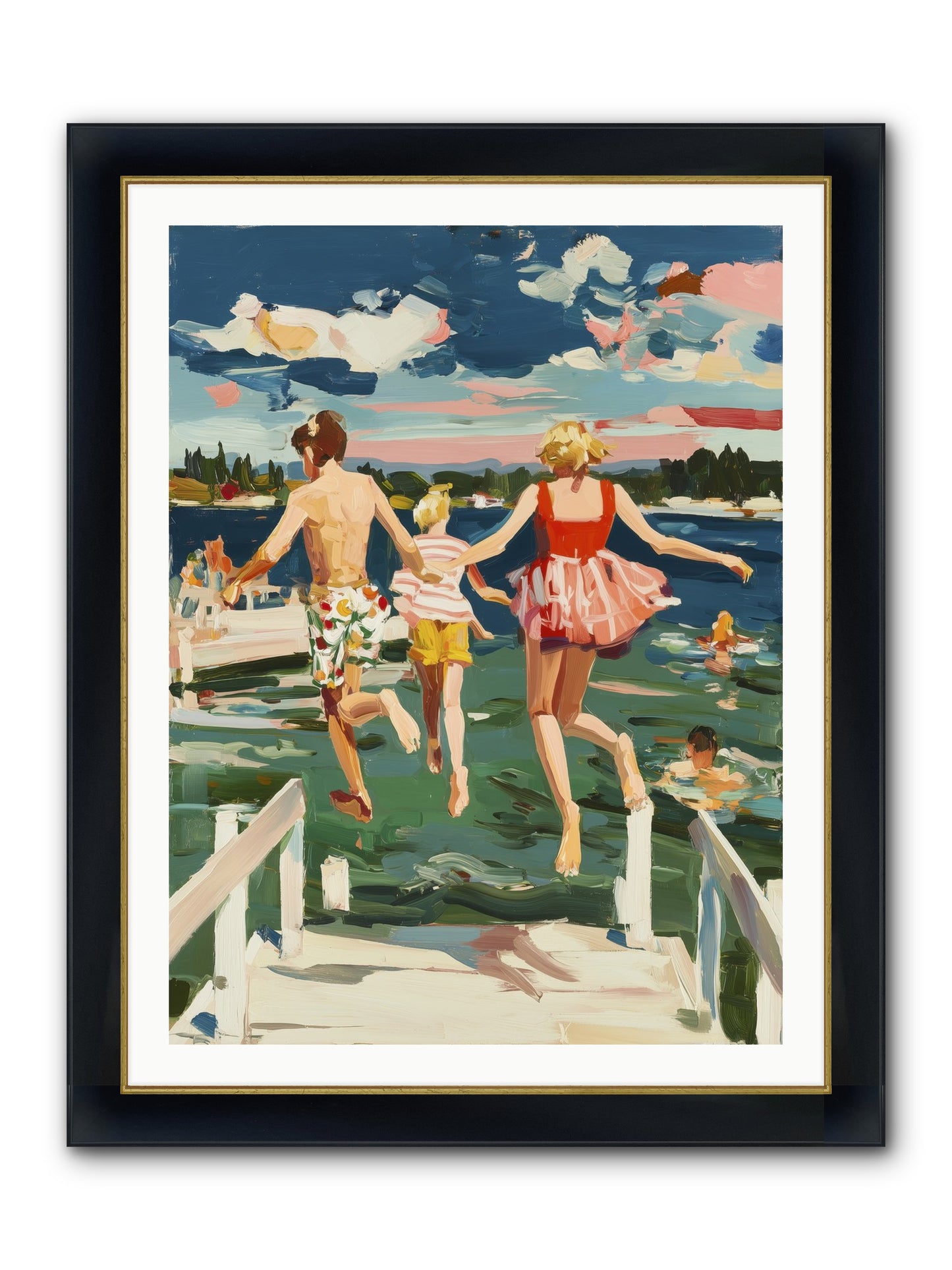 Lake Legends Framed Print - Wide Black w/Gold 30x40