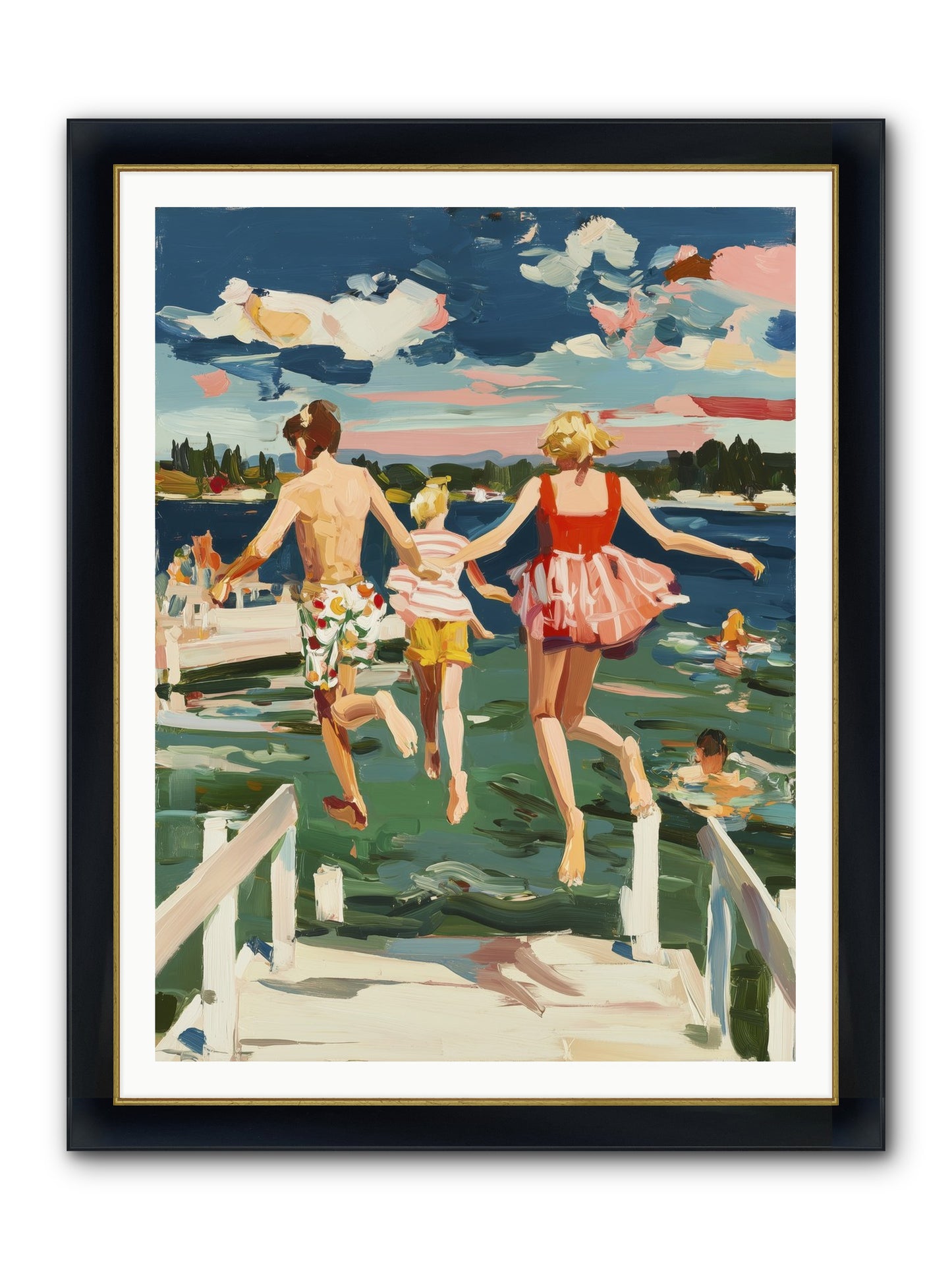 Lake Legends Framed Print - Wide Black w/Gold 36x48