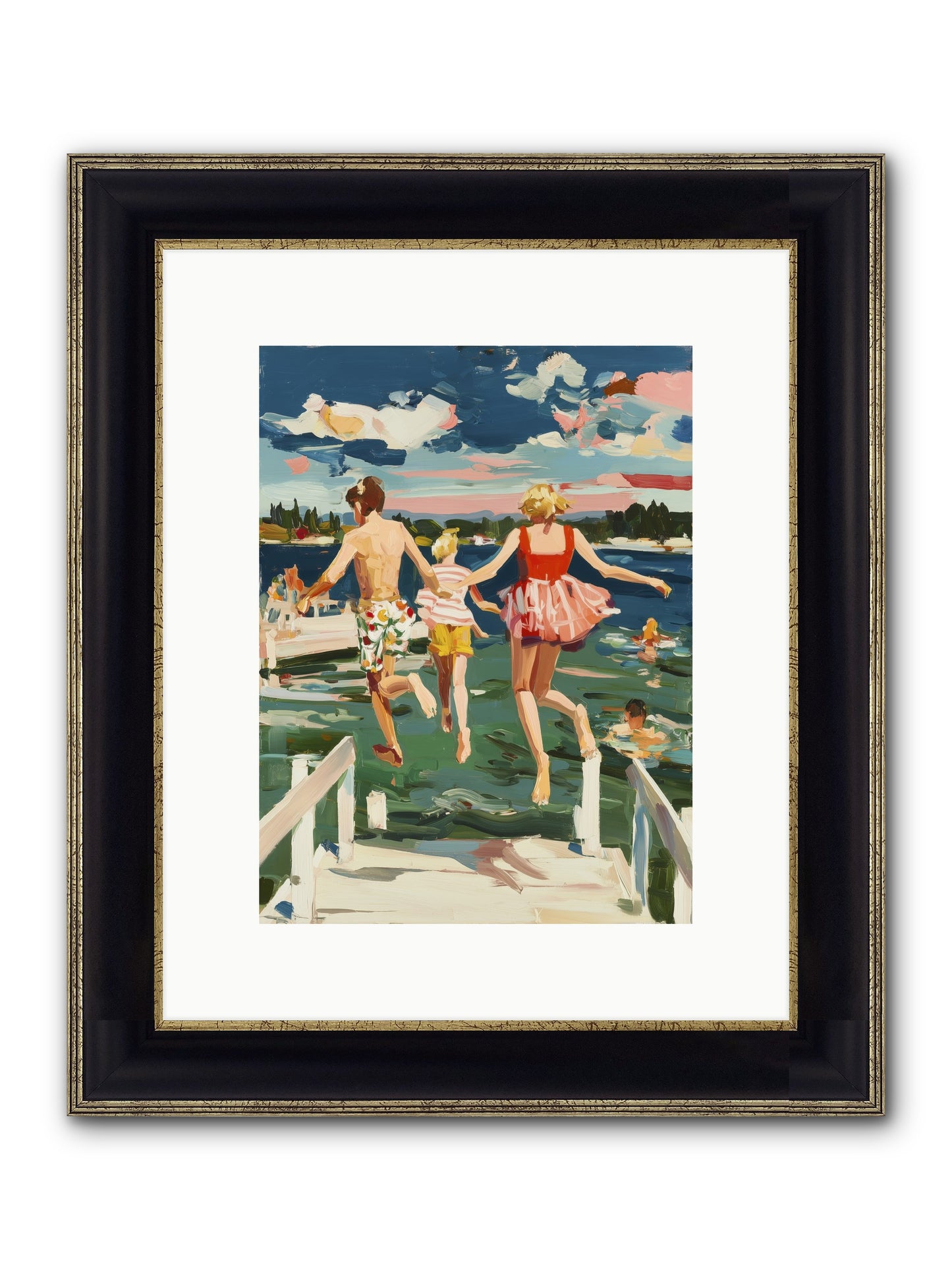 Lake Legends Framed Print - Black & Gold 9x12