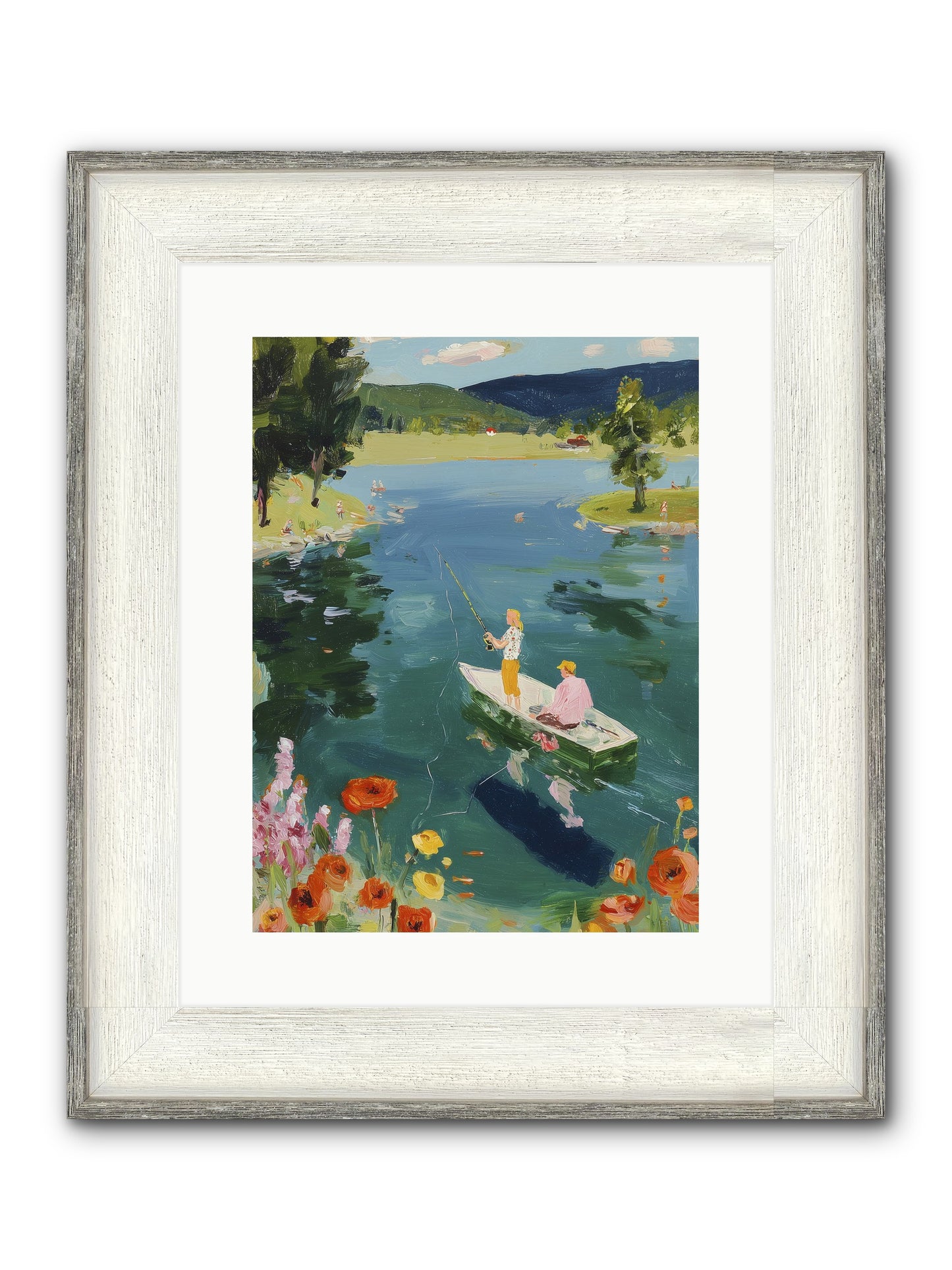 Lake Life Legacy Framed Print - Driftwood White 12x16