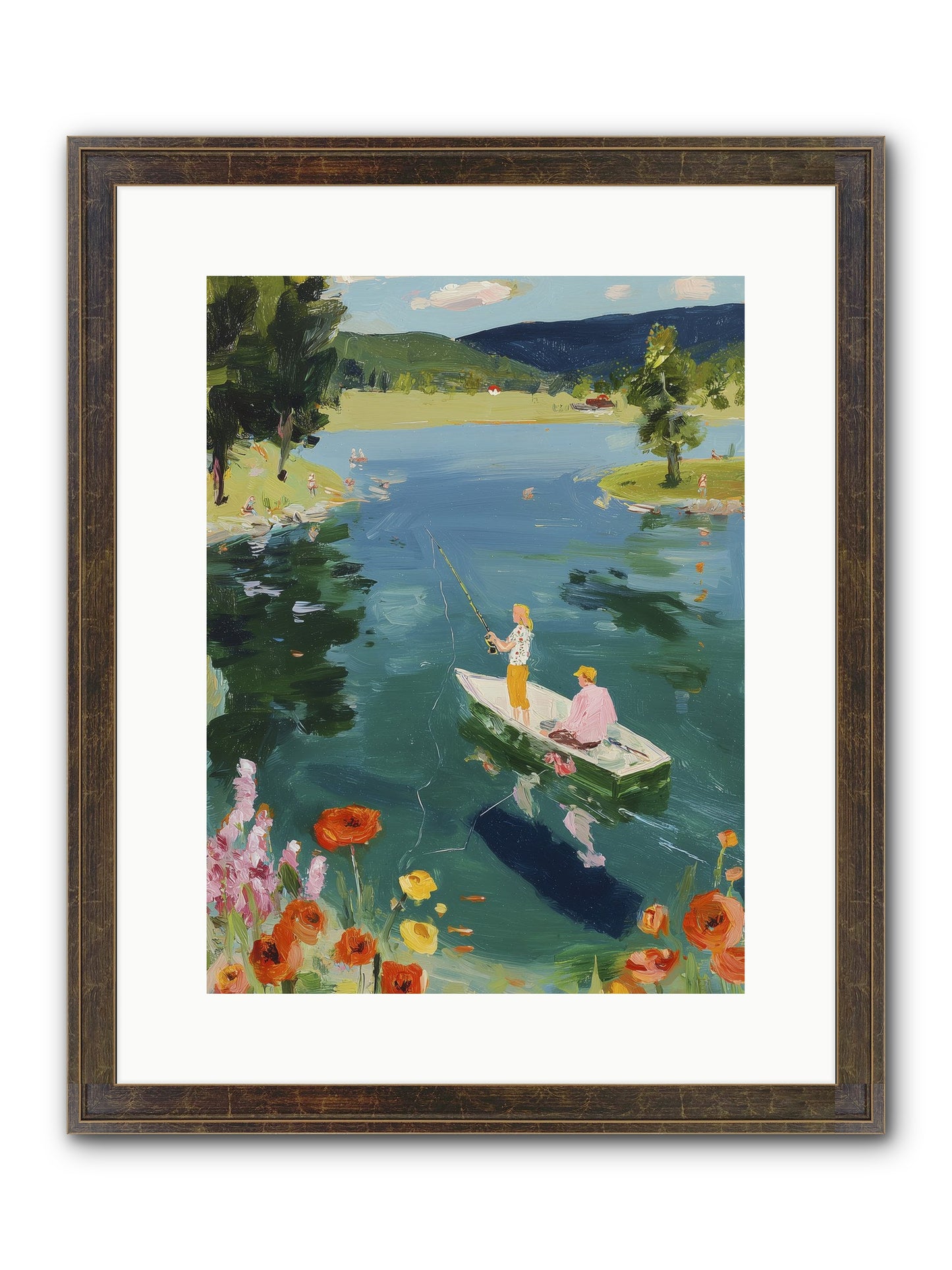 Lake Life Legacy Framed Print - Slimwoods Black/Gold 12x16