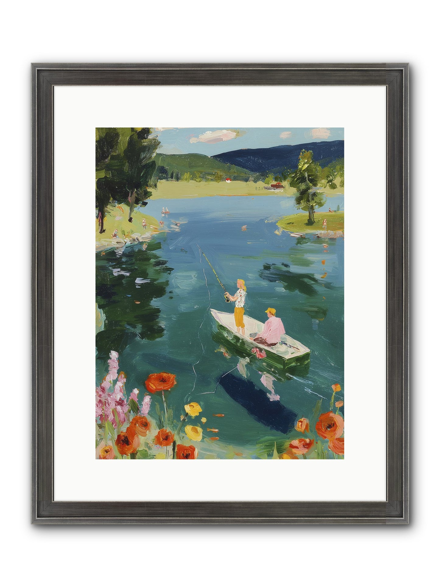 Lake Life Legacy Framed Print - Slimwoods Black/Silver 12x16