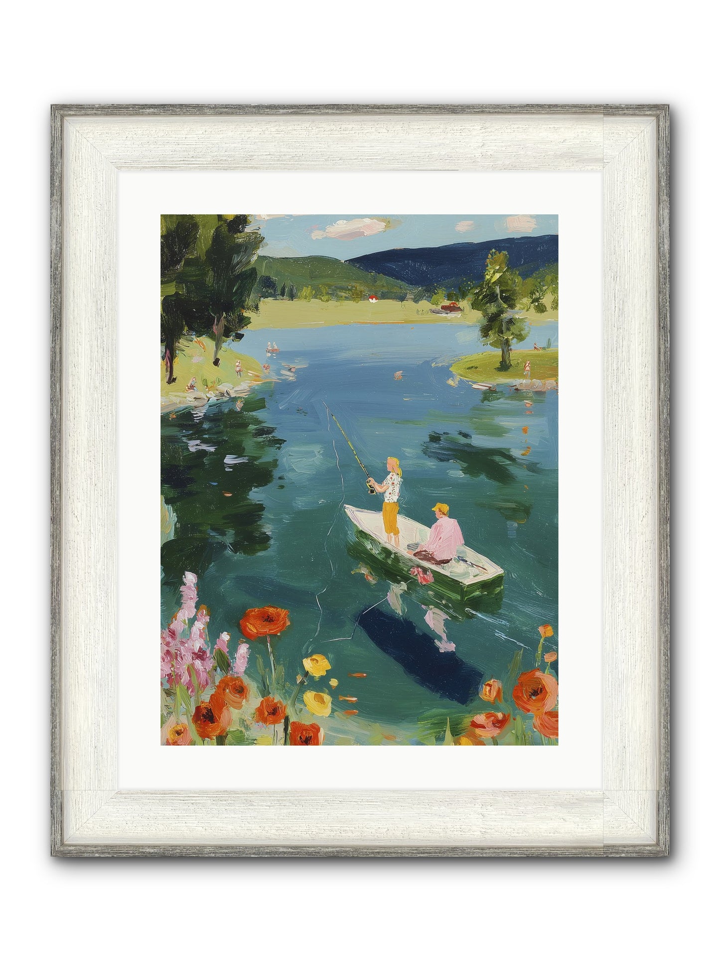 Lake Life Legacy Framed Print - Driftwood White 18x24
