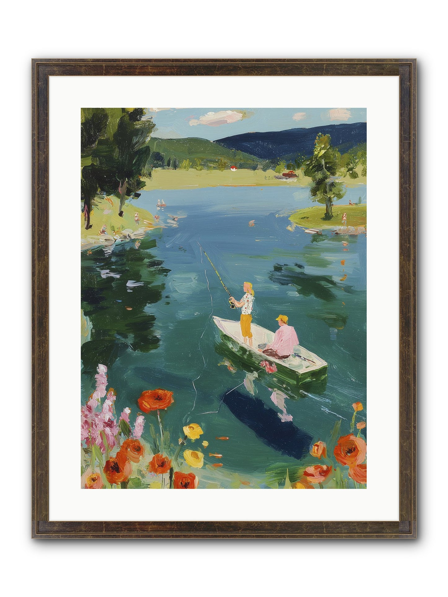 Lake Life Legacy Framed Print - Slimwoods Black/Gold 18x24