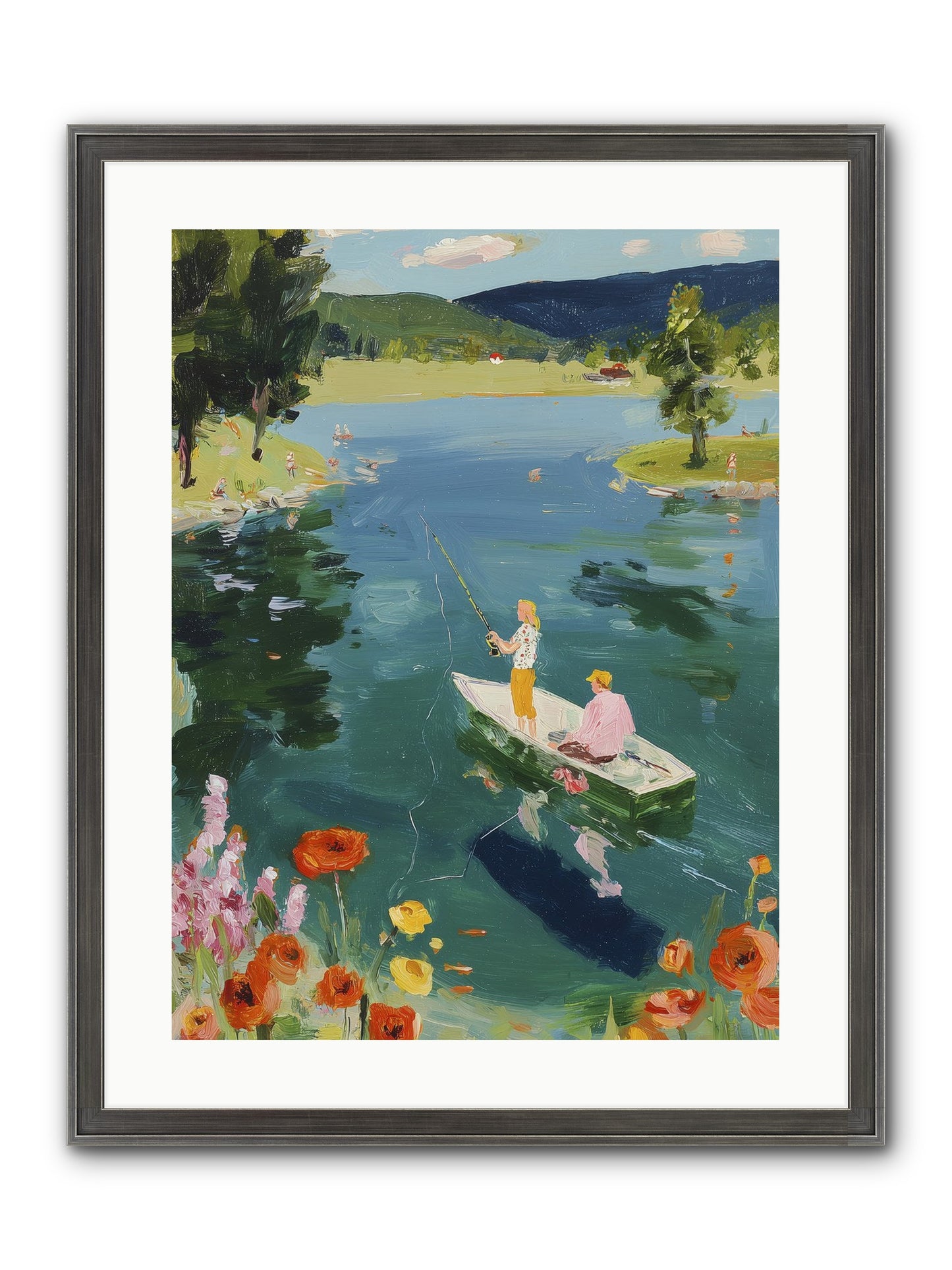 Lake Life Legacy Framed Print - Slimwoods Black/Silver 18x24