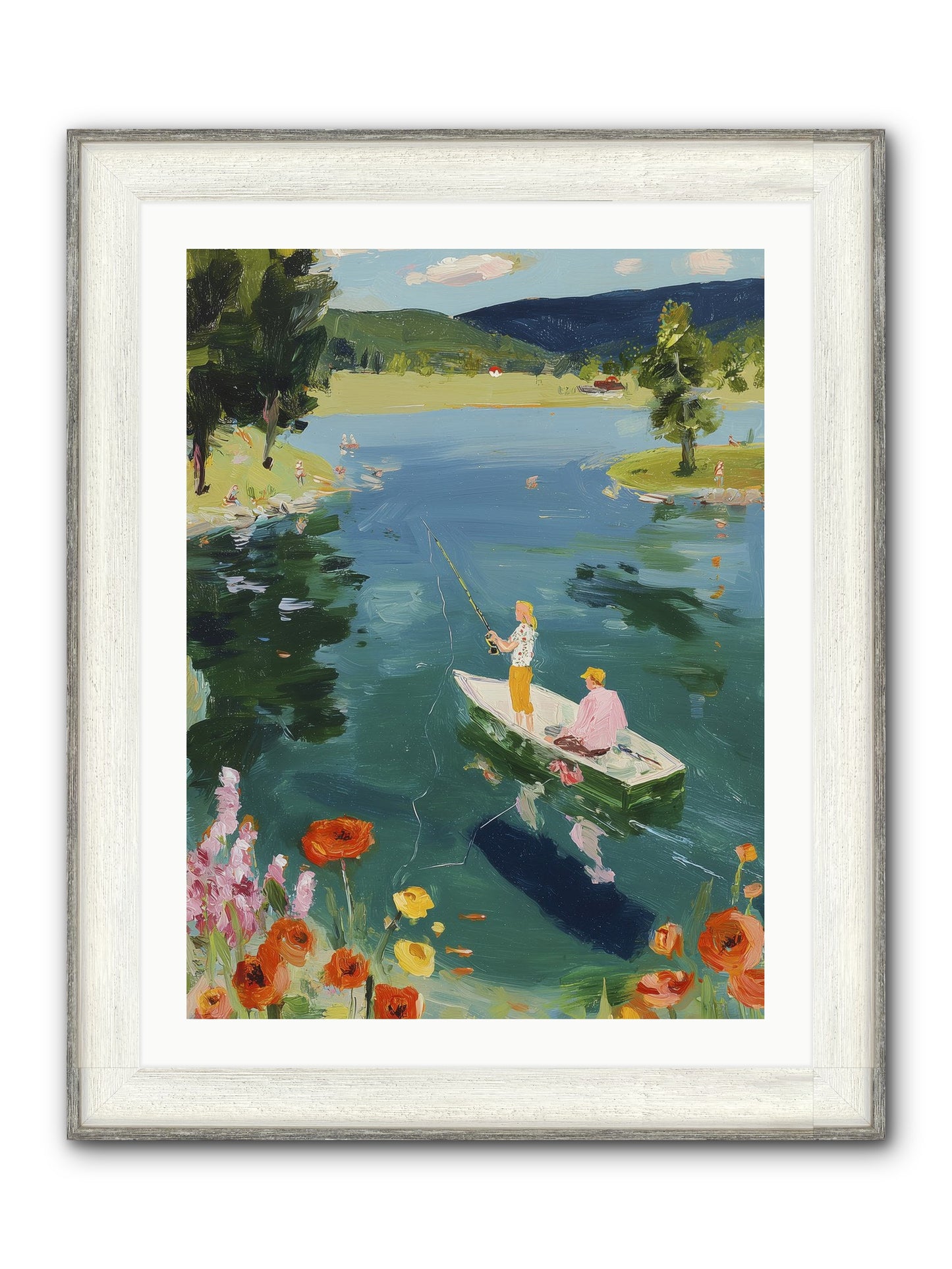 Lake Life Legacy Framed Print - Driftwood White 24x32