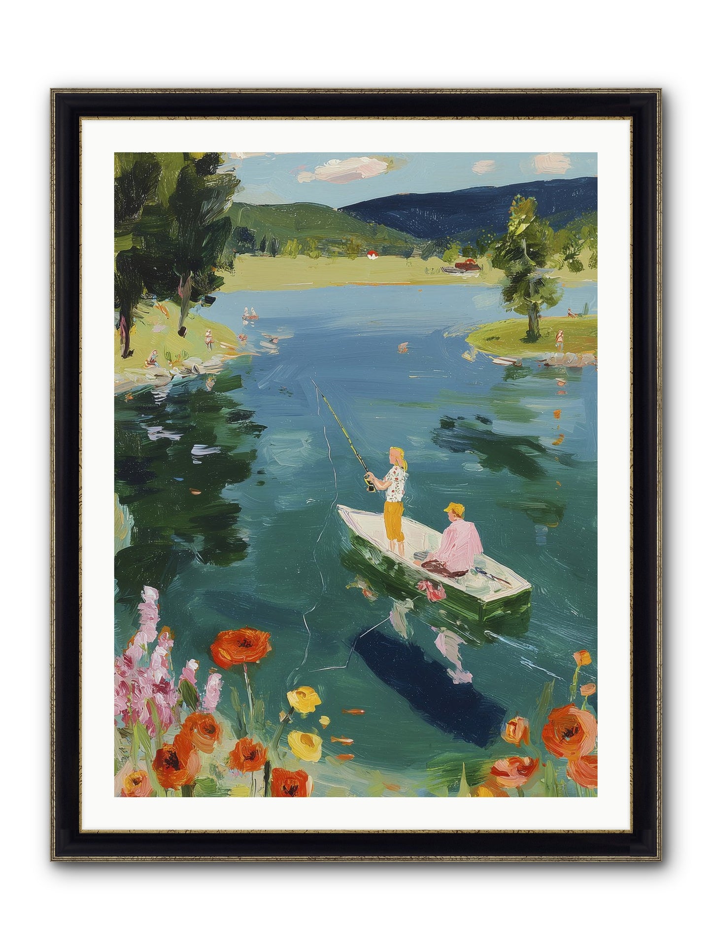 Lake Life Legacy Framed Print - Black & Gold 30x40