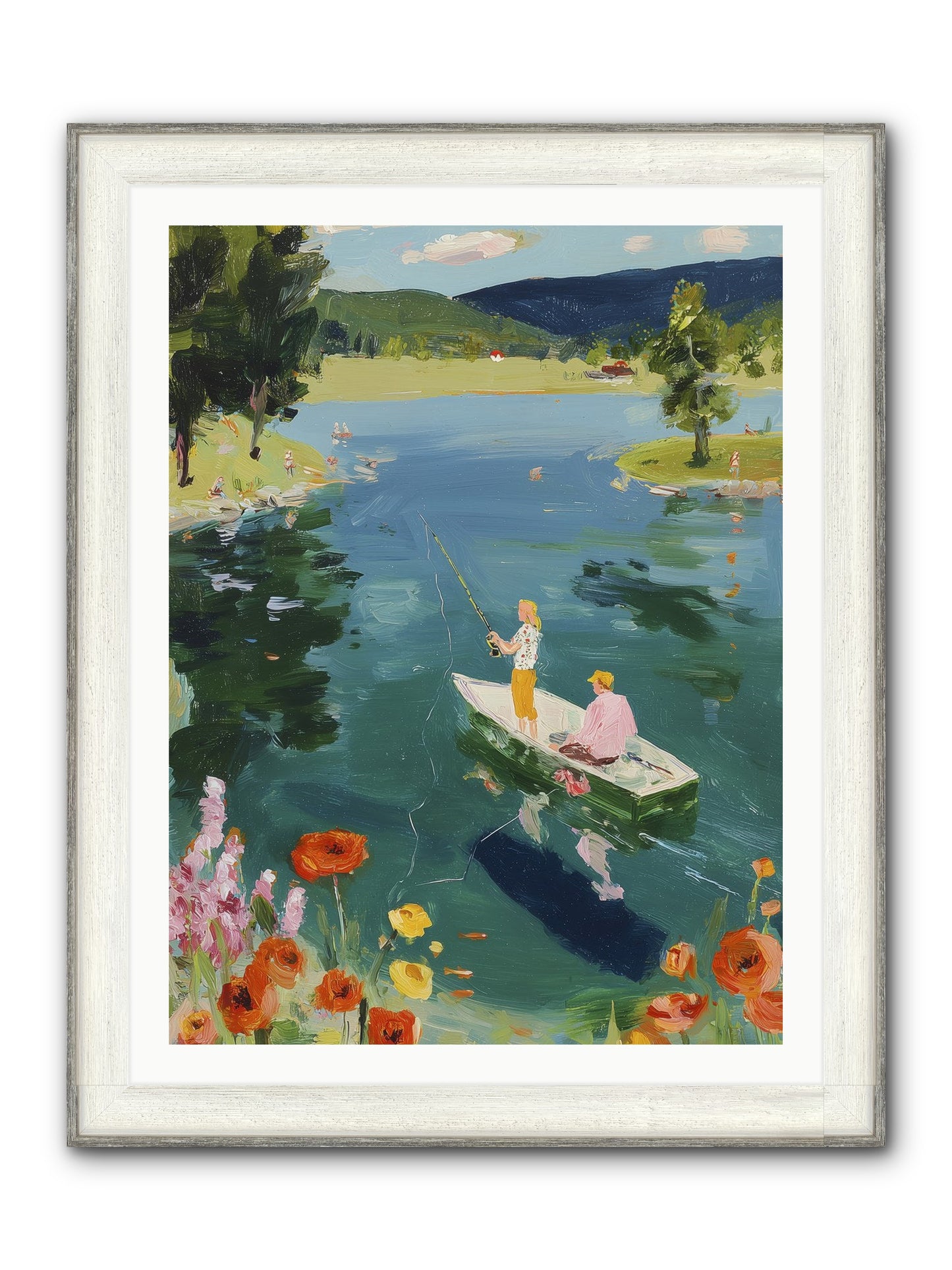 Lake Life Legacy Framed Print - Driftwood White 30x40