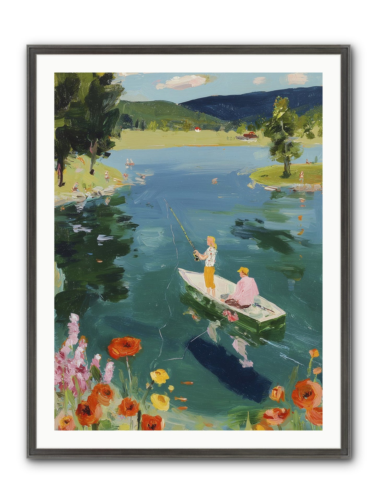 Lake Life Legacy Framed Print - Slimwoods Black/Silver 30x40