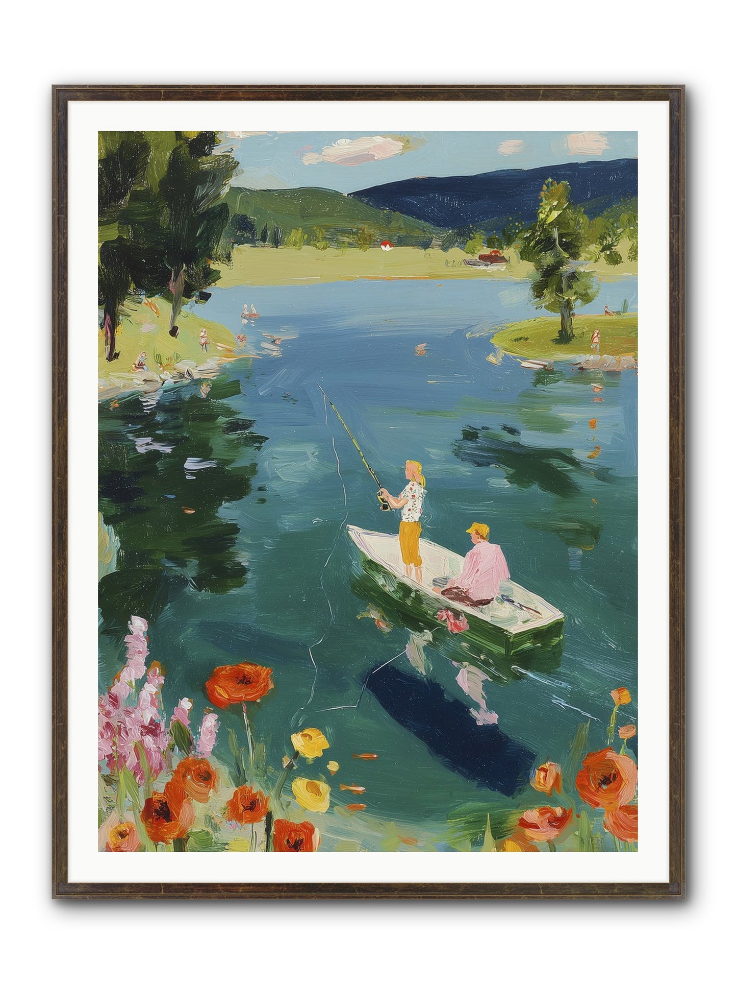 Lake Life Legacy Framed Print - Slimwoods Black/Gold 36x48