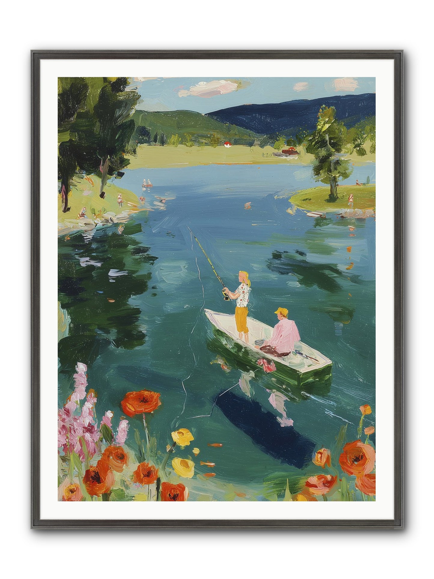 Lake Life Legacy Framed Print - Slimwoods Black/Silver 36x48