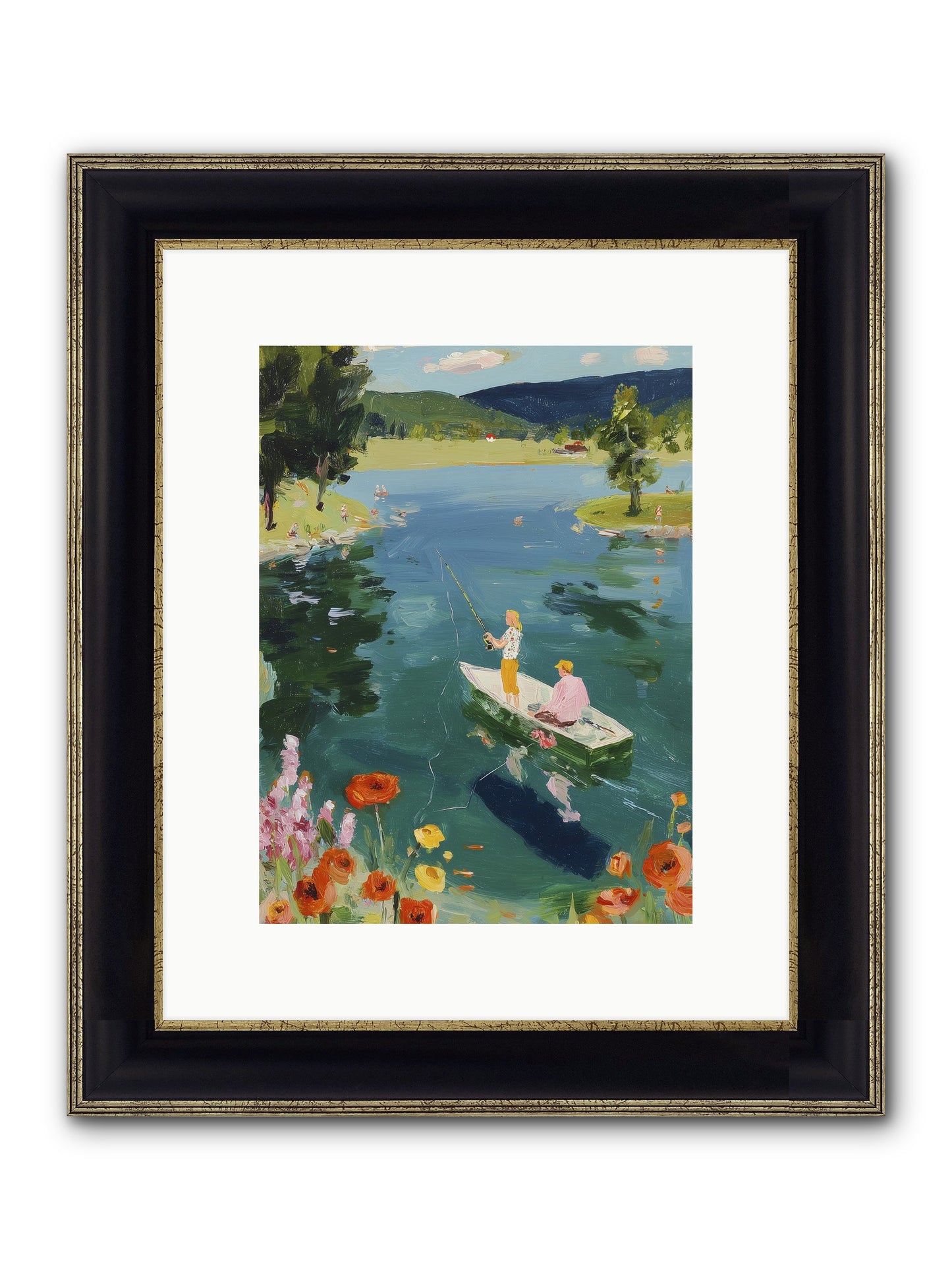 Lake Life Legacy Framed Print - Black & Gold 9x12