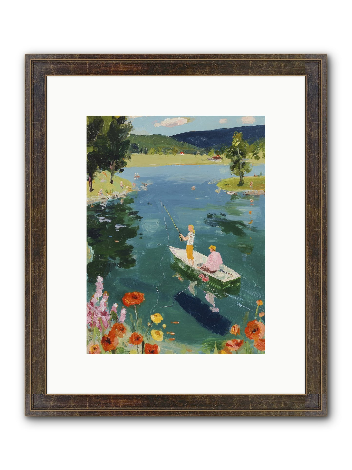 Lake Life Legacy Framed Print - Slimwoods Black/Gold 9x12