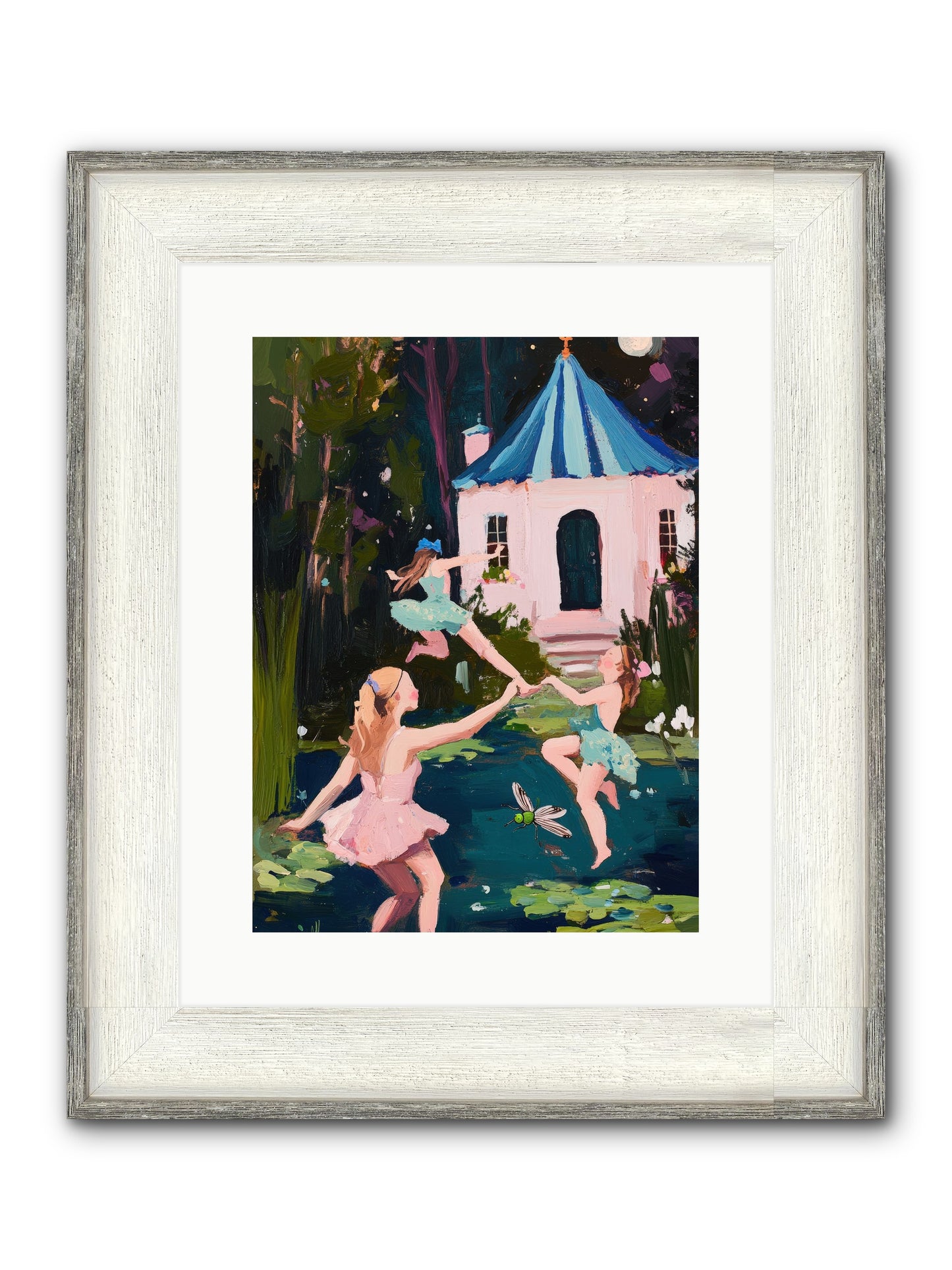 Lake Light Ending Framed Print - Driftwood White 12x16