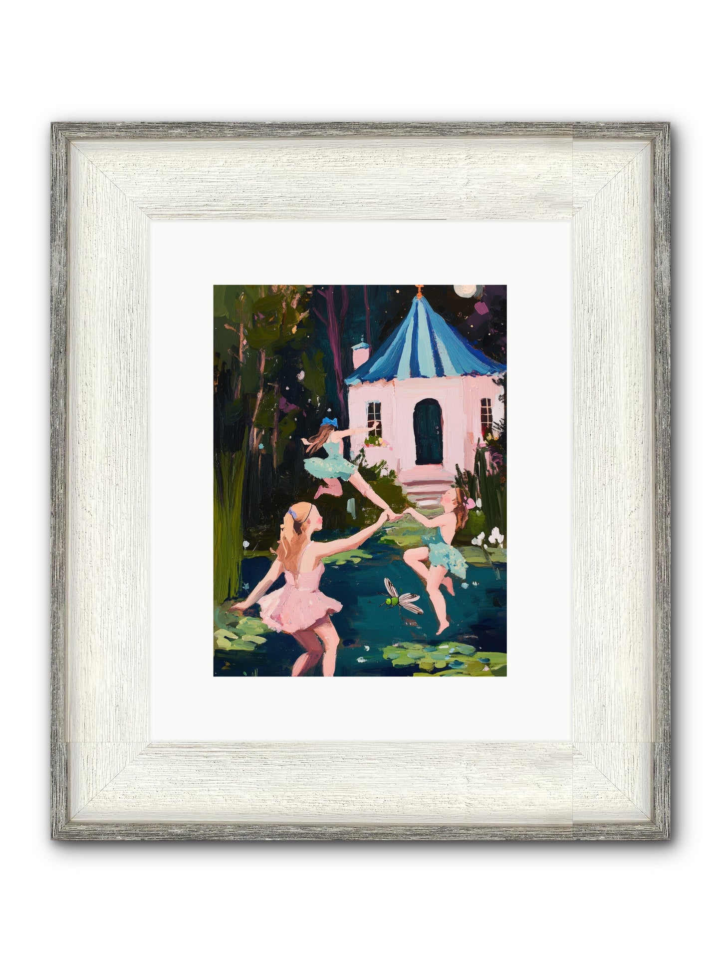 Lake Light Ending Framed Print - Driftwood White 9x12