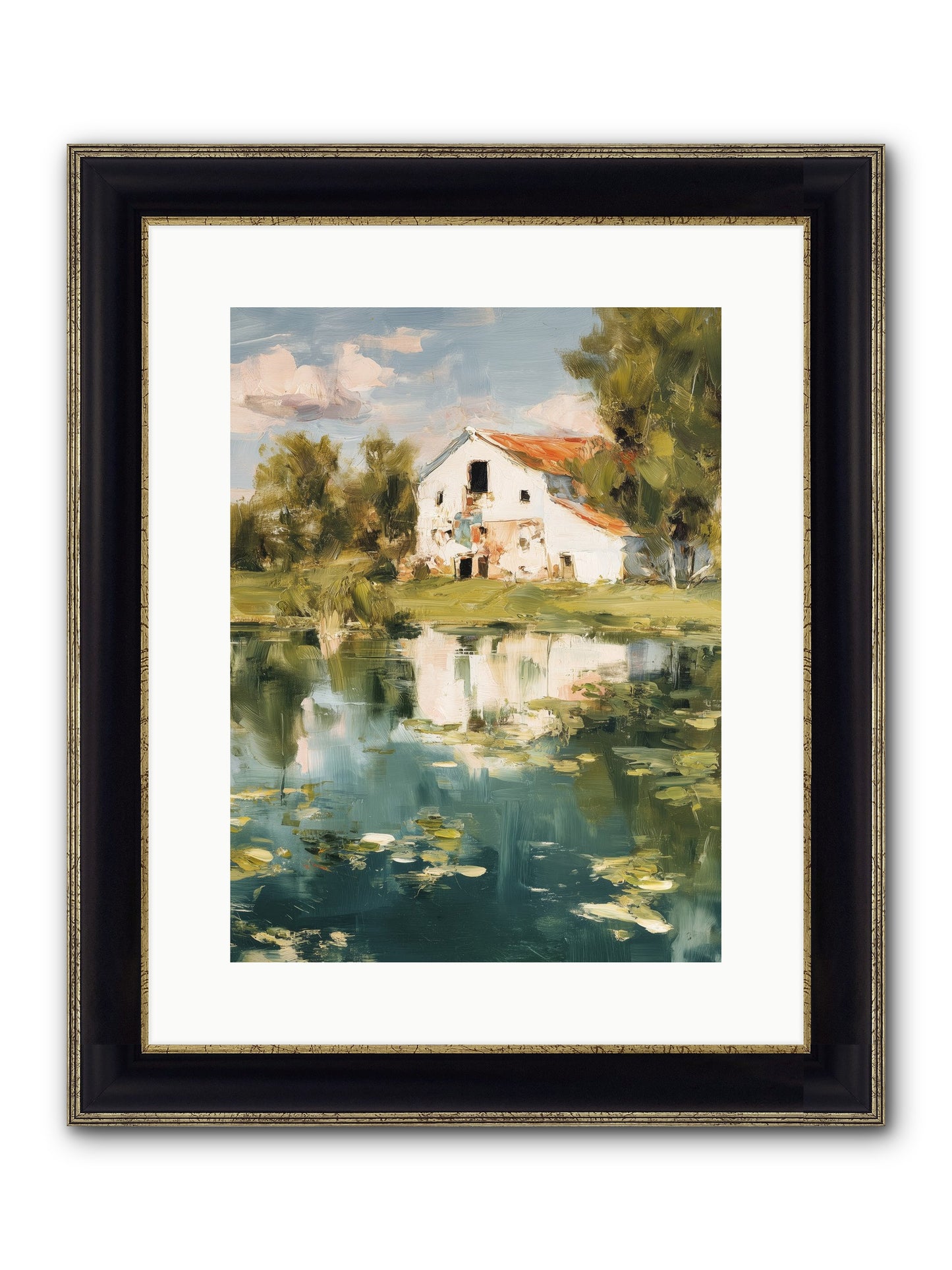 Lake's Portrait Framed Print - Black & Gold 12x16
