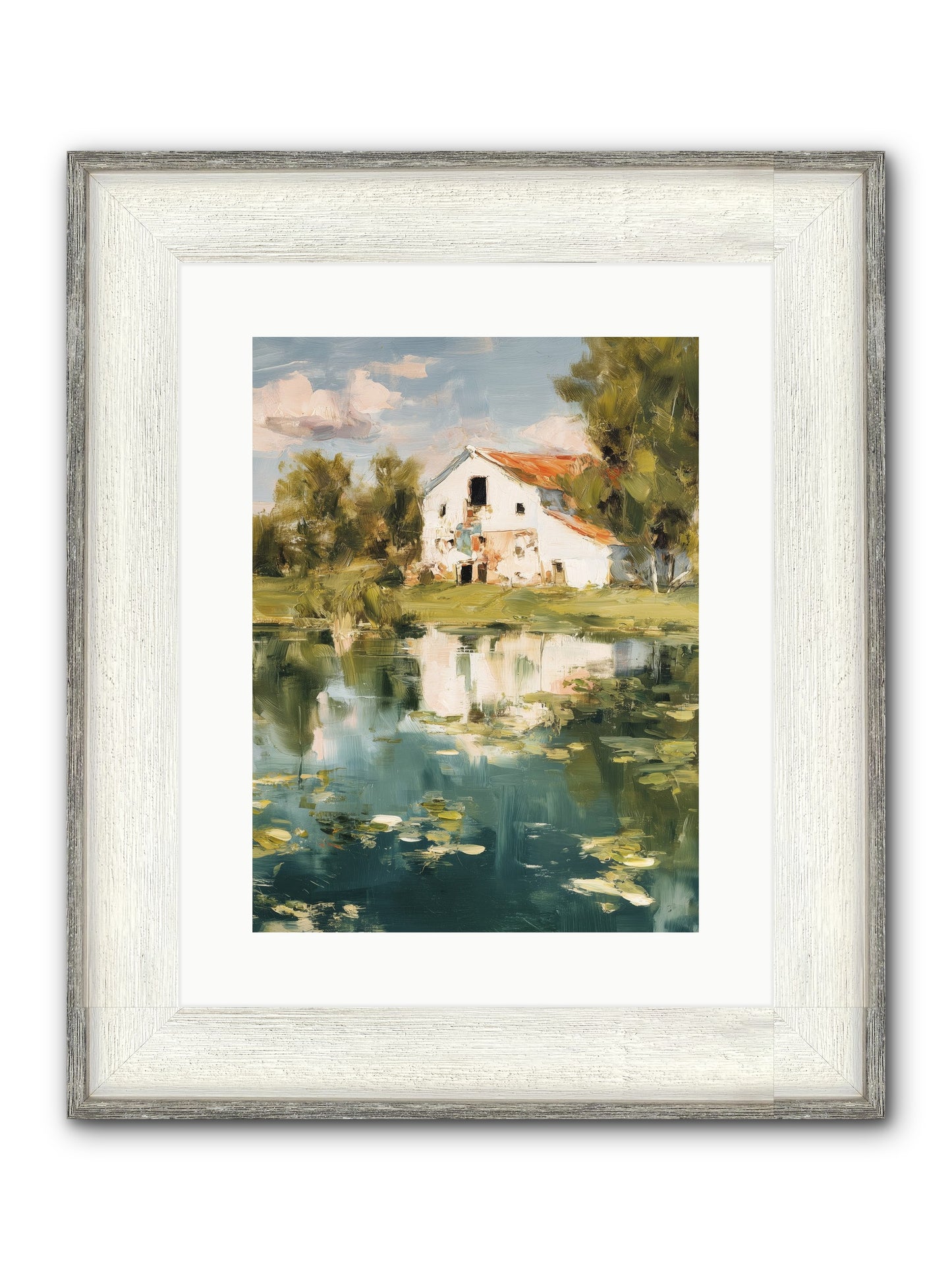Lake's Portrait Framed Print - Driftwood White 12x16