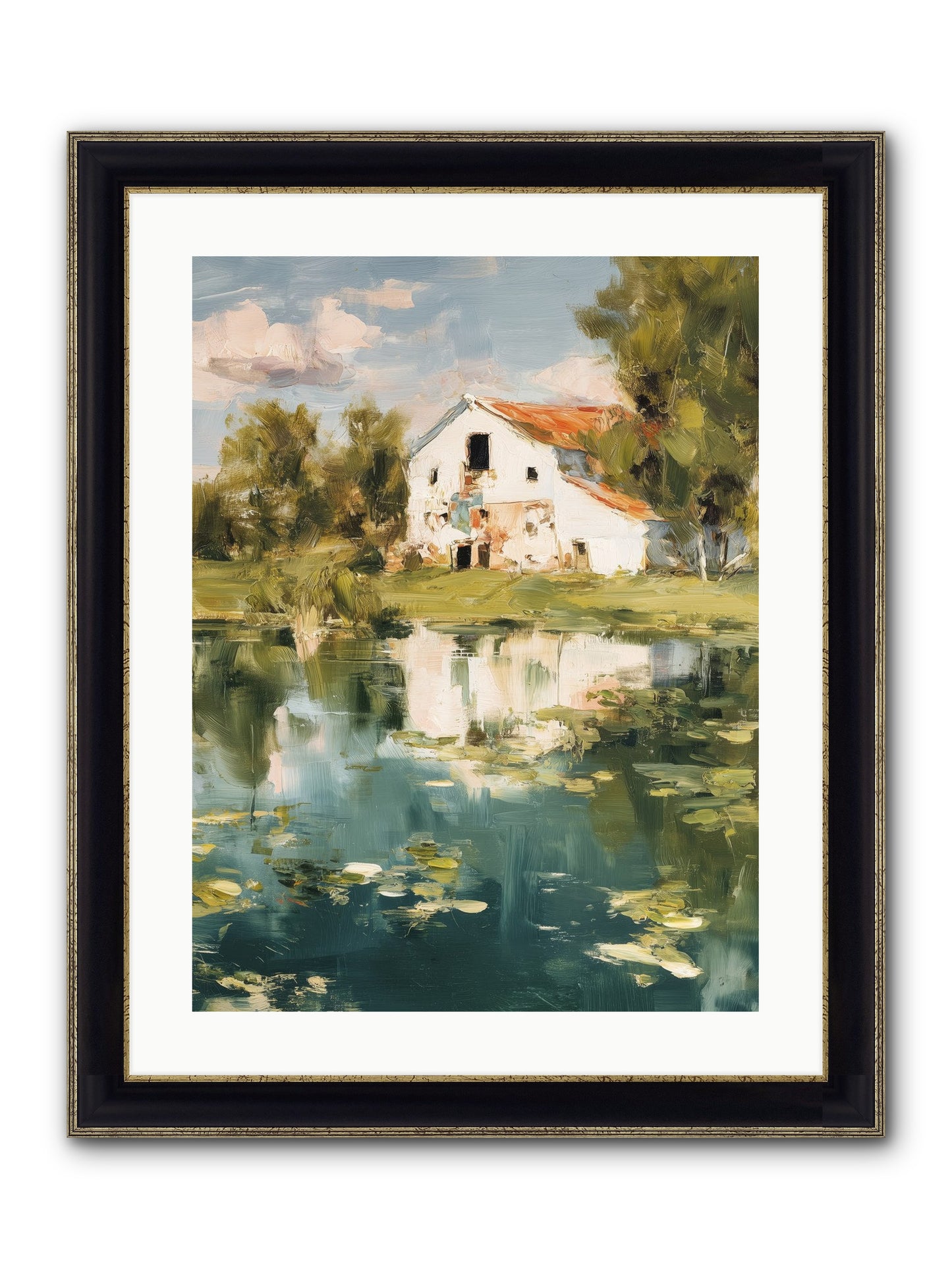 Lake's Portrait Framed Print - Black & Gold 18x24