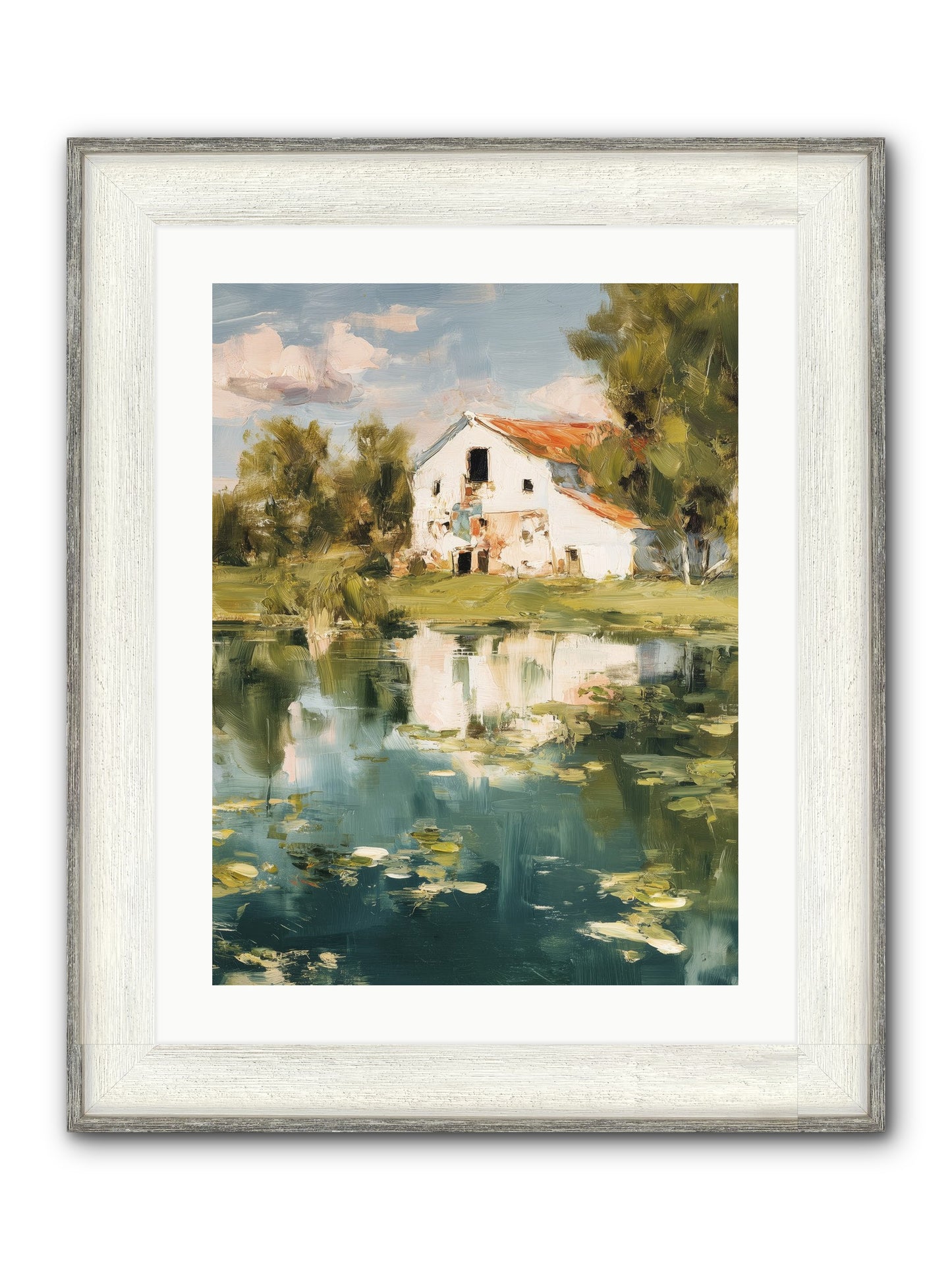 Lake's Portrait Framed Print - Driftwood White 18x24