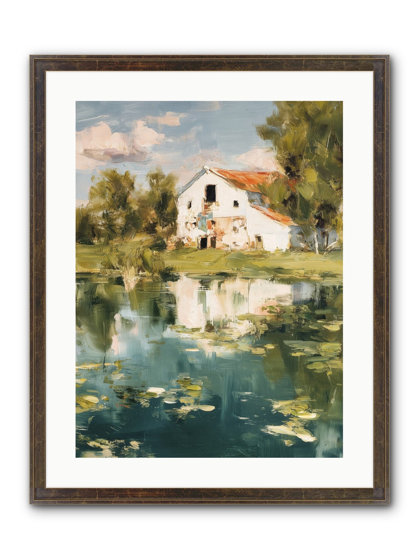 Lake's Portrait Framed Print - Slimwoods Black/Gold 18x24