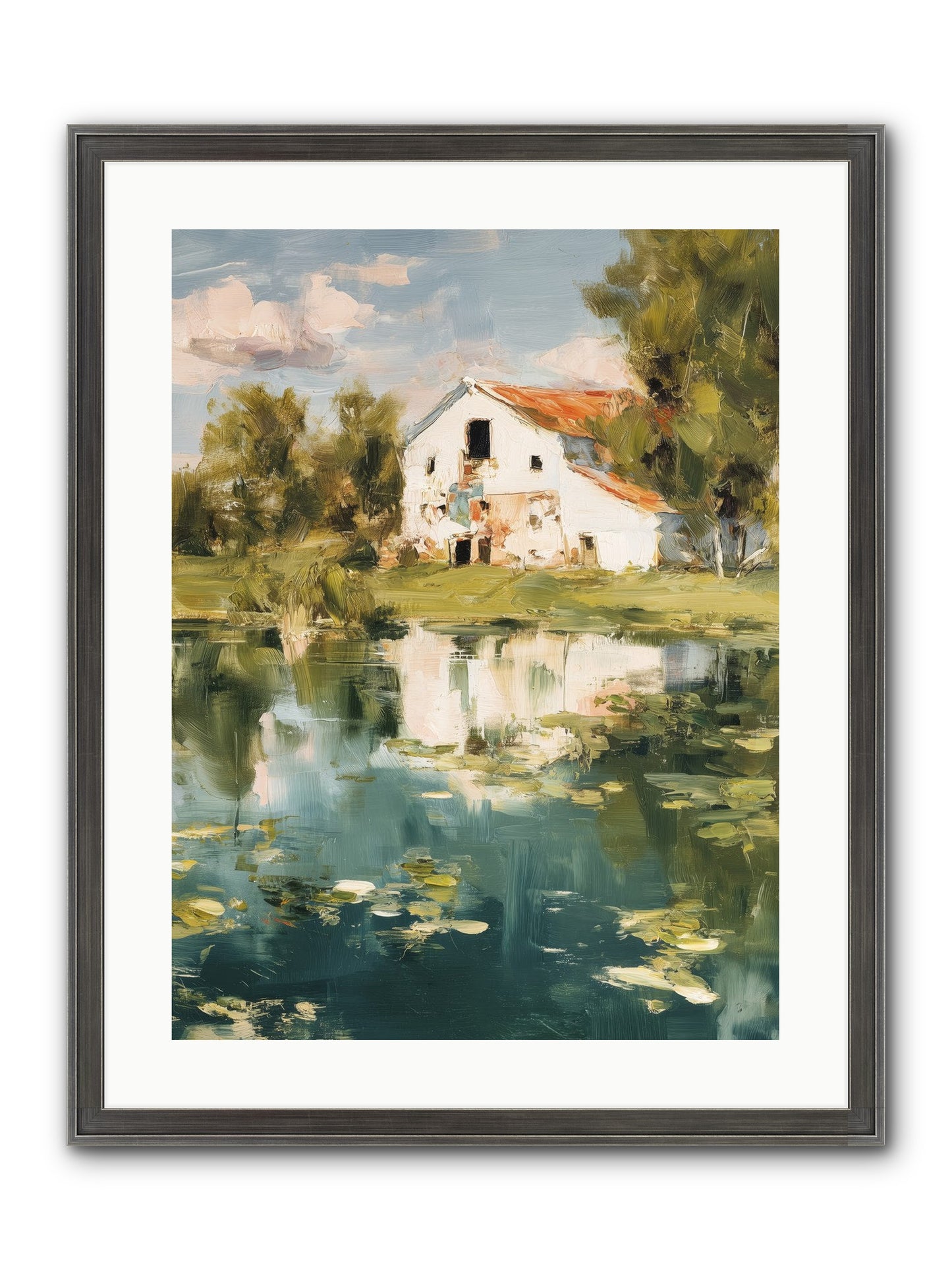 Lake's Portrait Framed Print - Slimwoods Black/Silver 18x24
