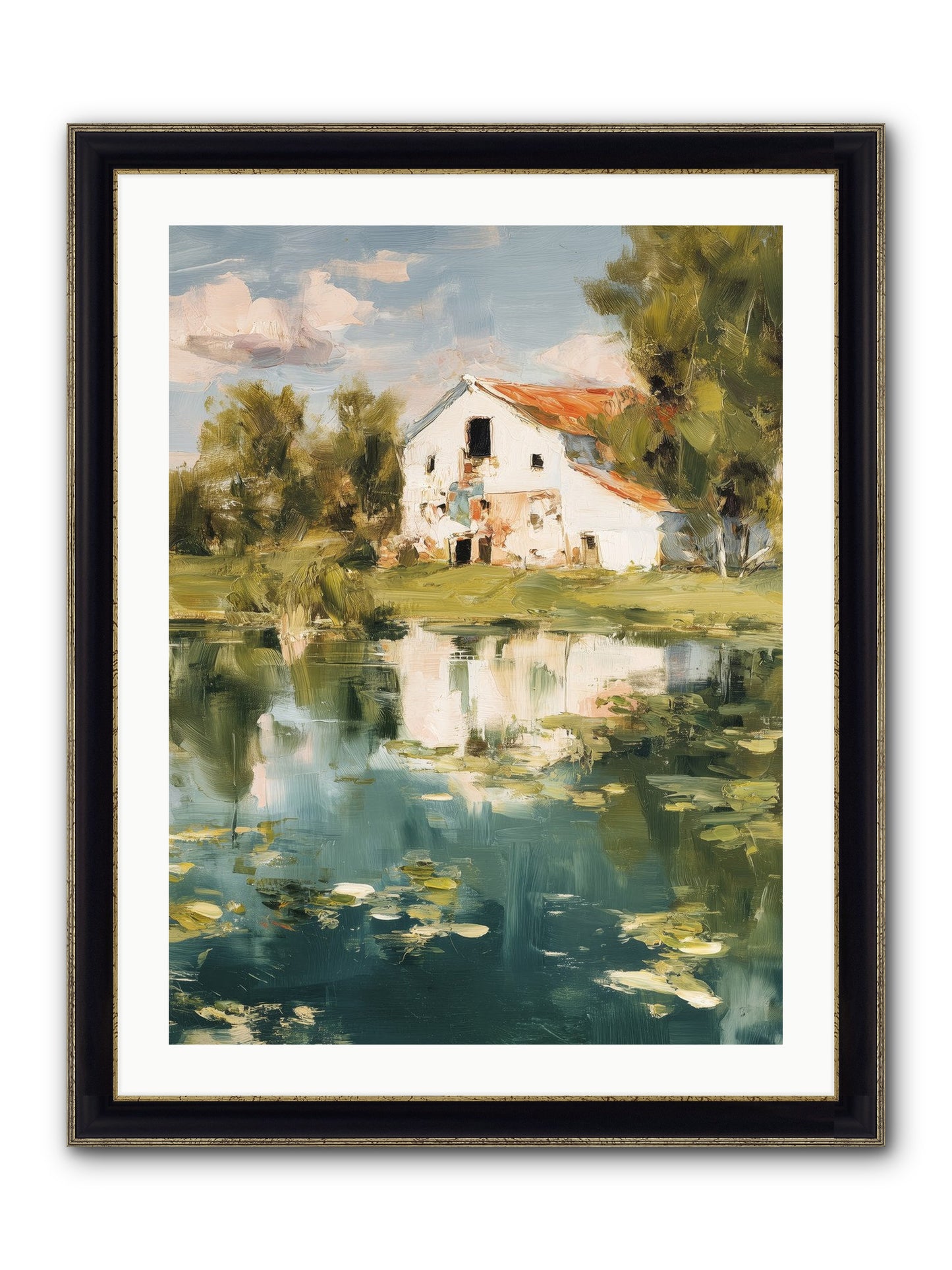 Lake's Portrait Framed Print - Black & Gold 24x32