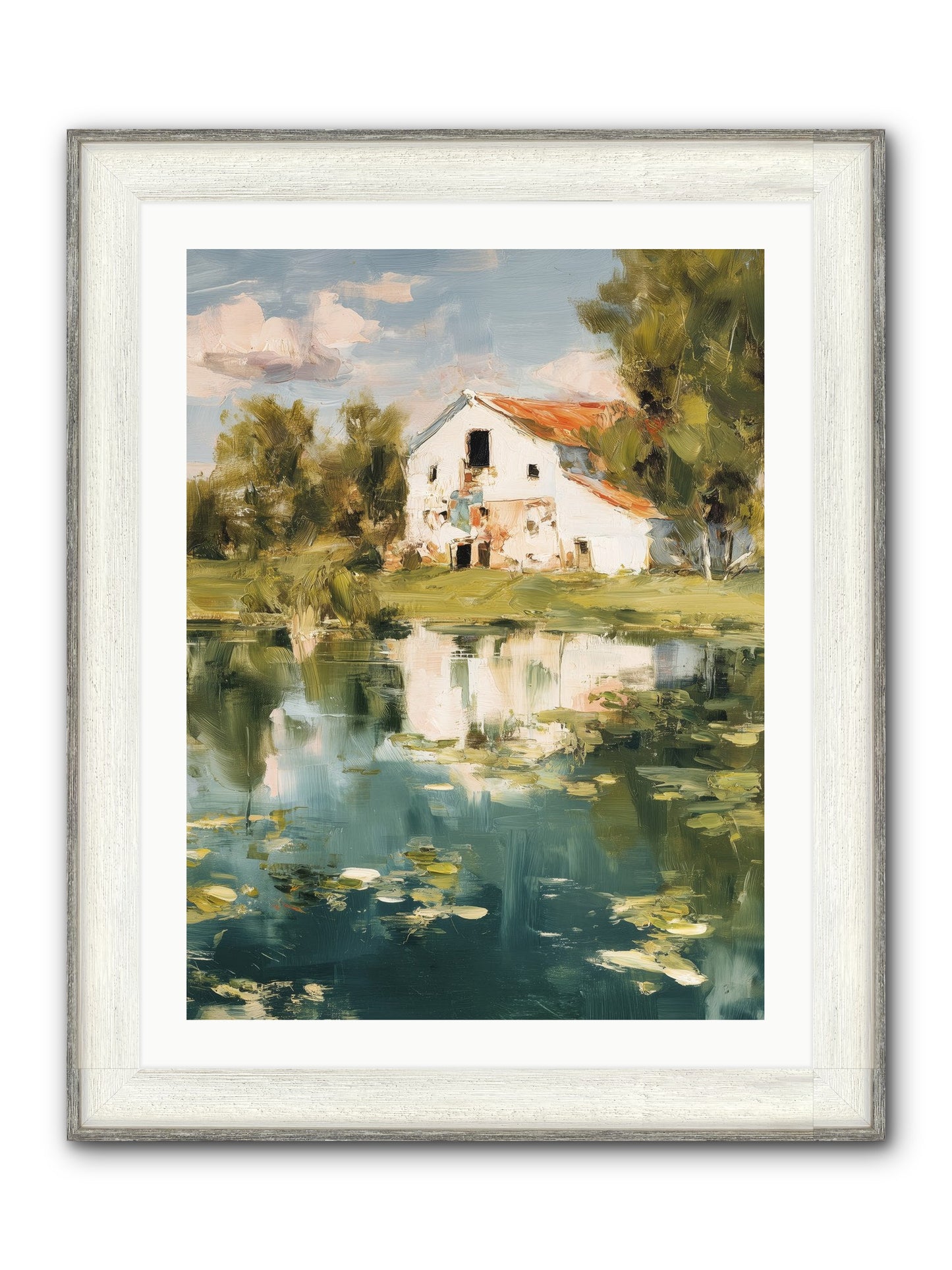 Lake's Portrait Framed Print - Driftwood White 24x32
