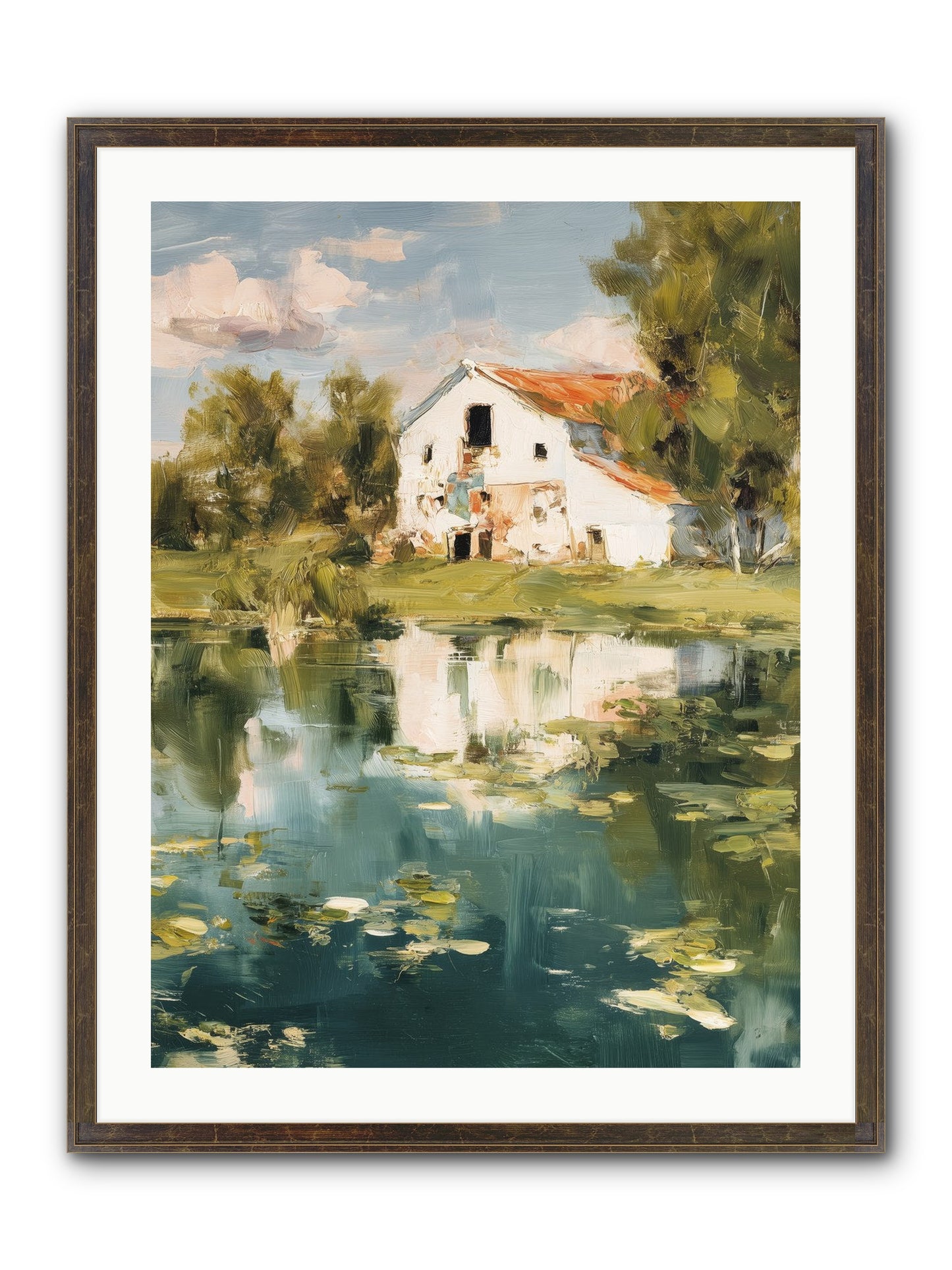 Lake's Portrait Framed Print - Slimwoods Black/Gold 24x32