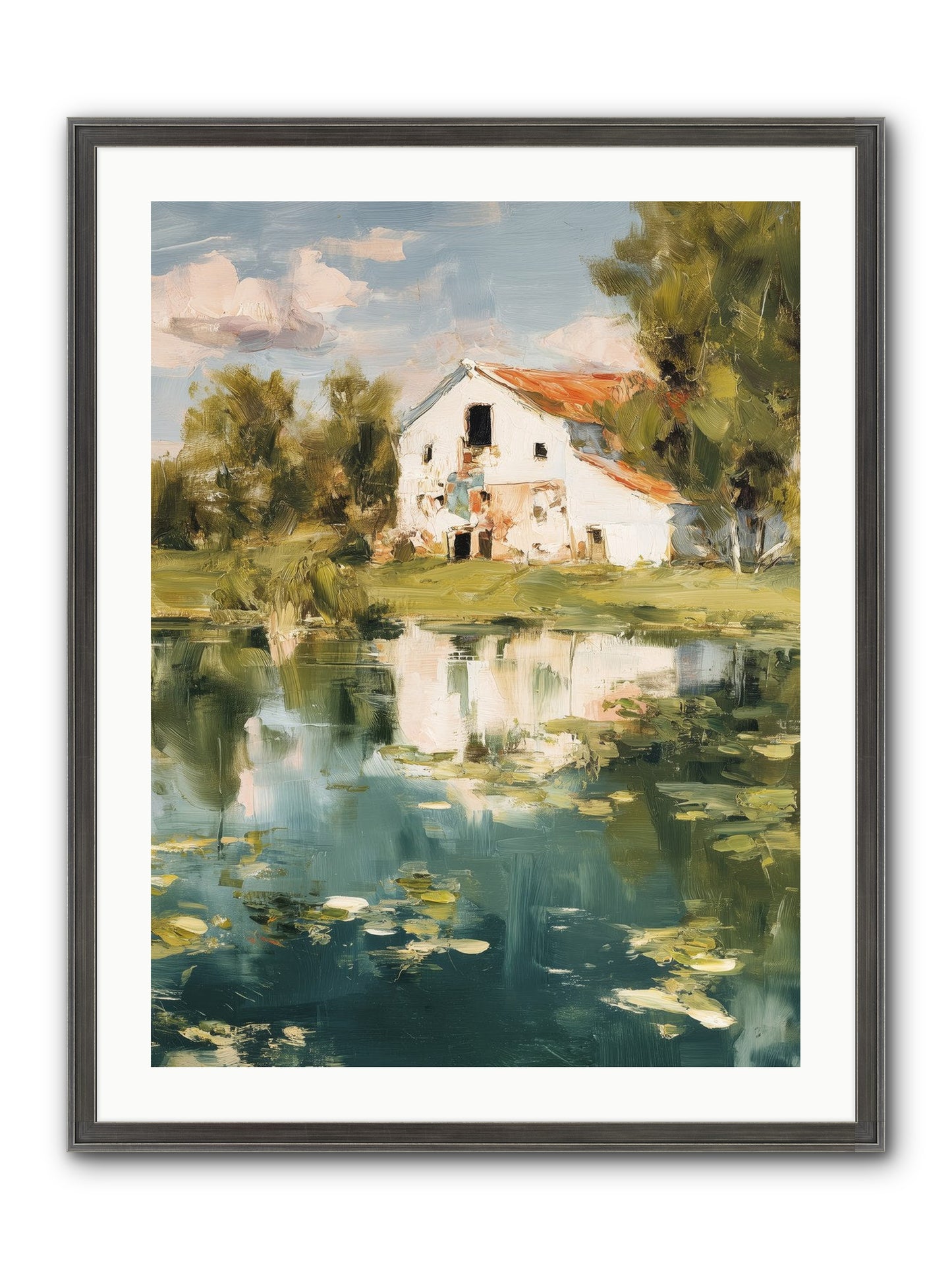 Lake's Portrait Framed Print - Slimwoods Black/Silver 24x32
