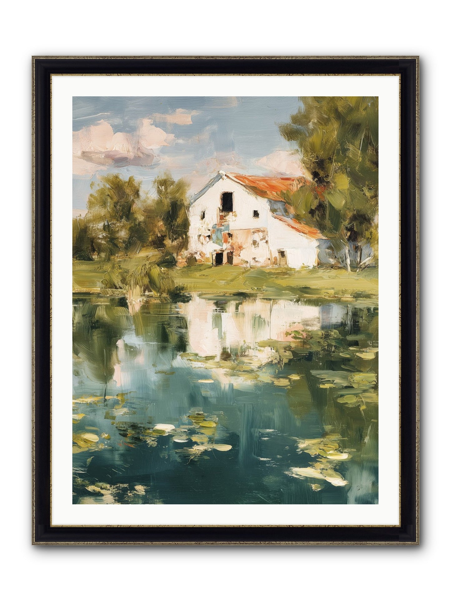 Lake's Portrait Framed Print - Black & Gold 30x40