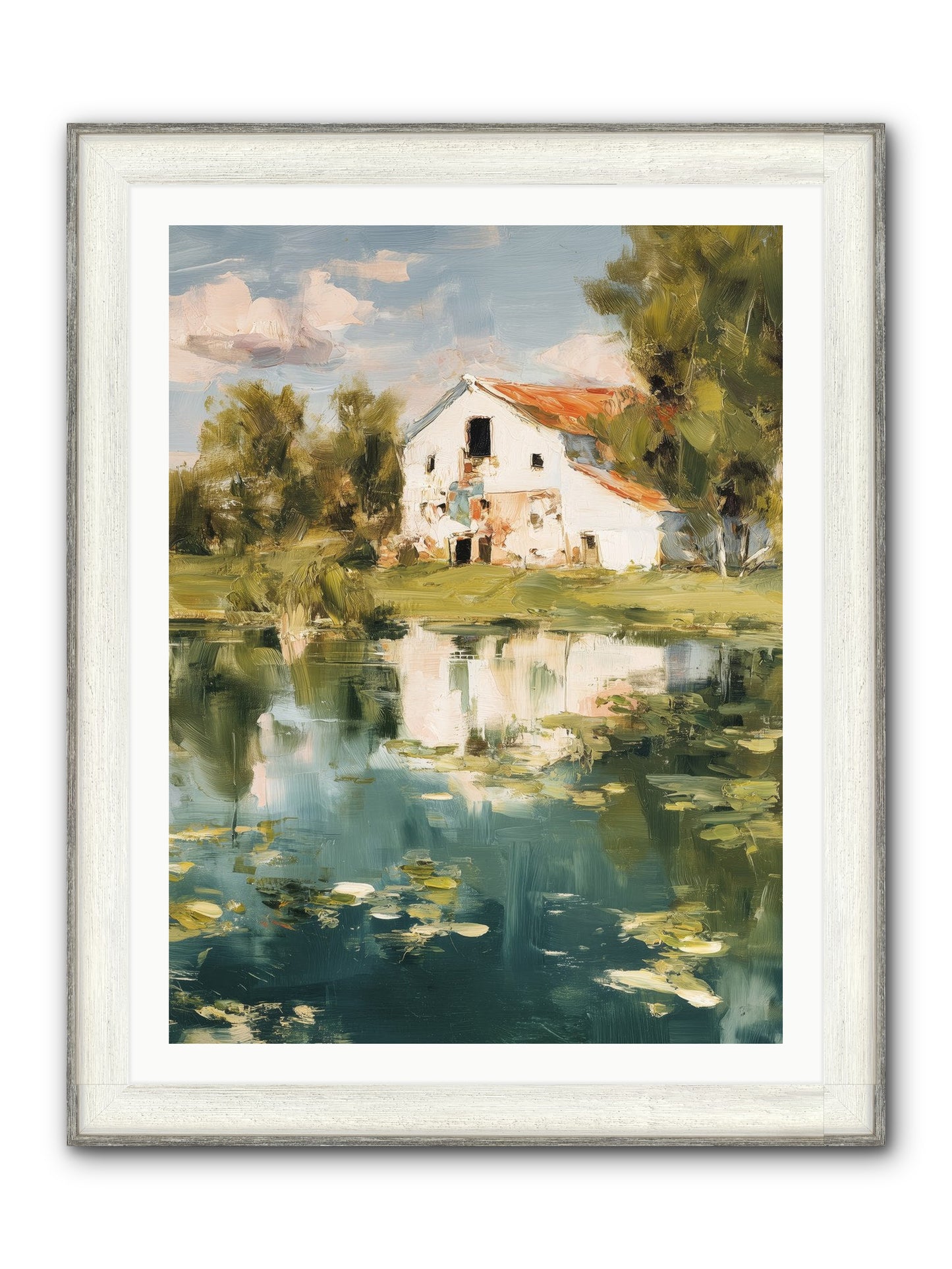Lake's Portrait Framed Print - Driftwood White 30x40