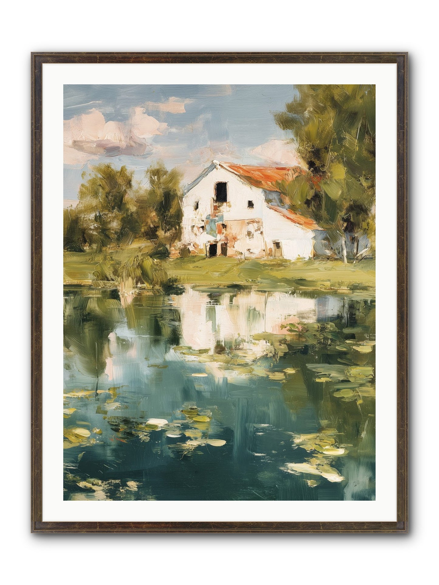 Lake's Portrait Framed Print - Slimwoods Black/Gold 30x40