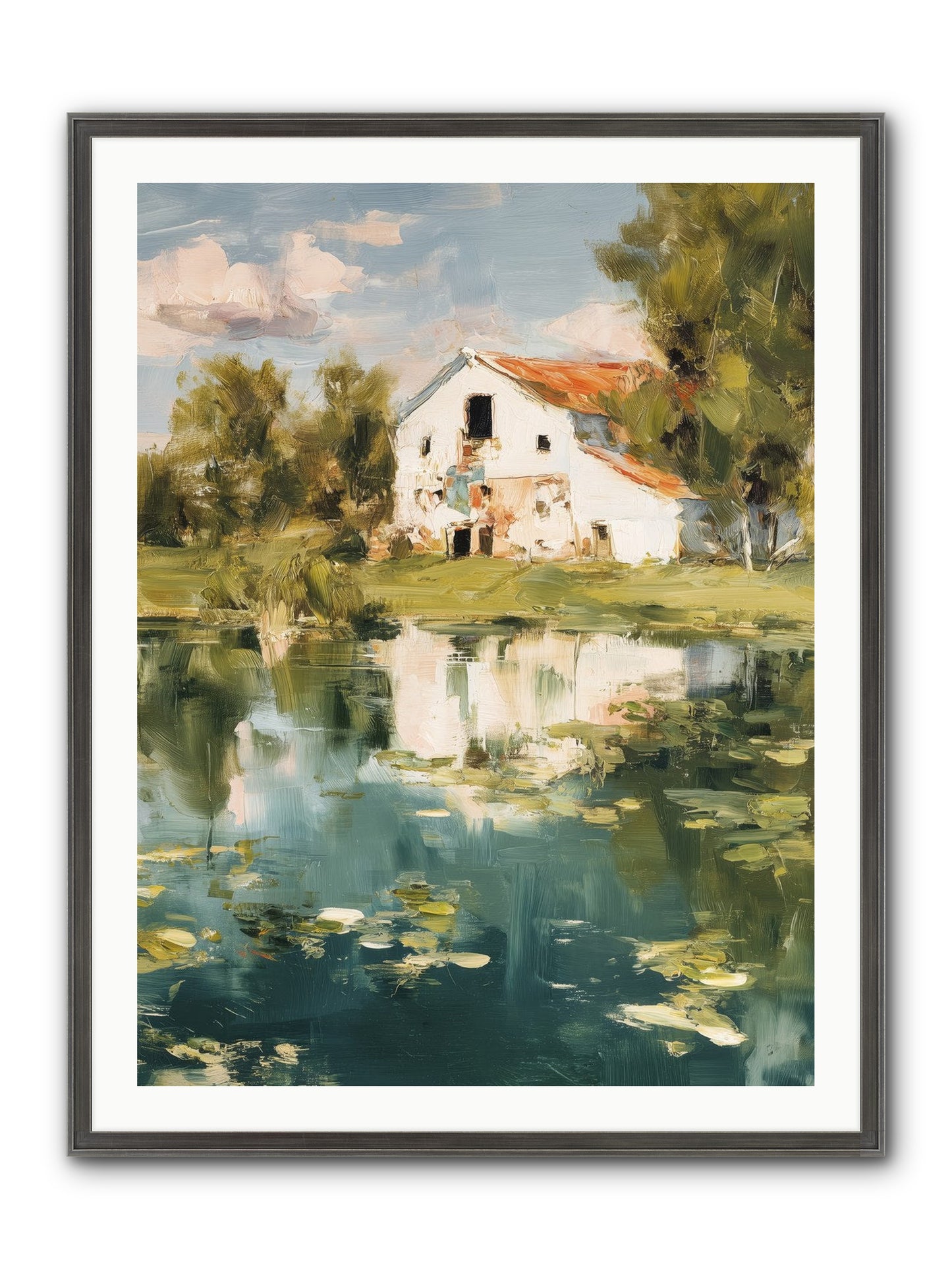 Lake's Portrait Framed Print - Slimwoods Black/Silver 30x40