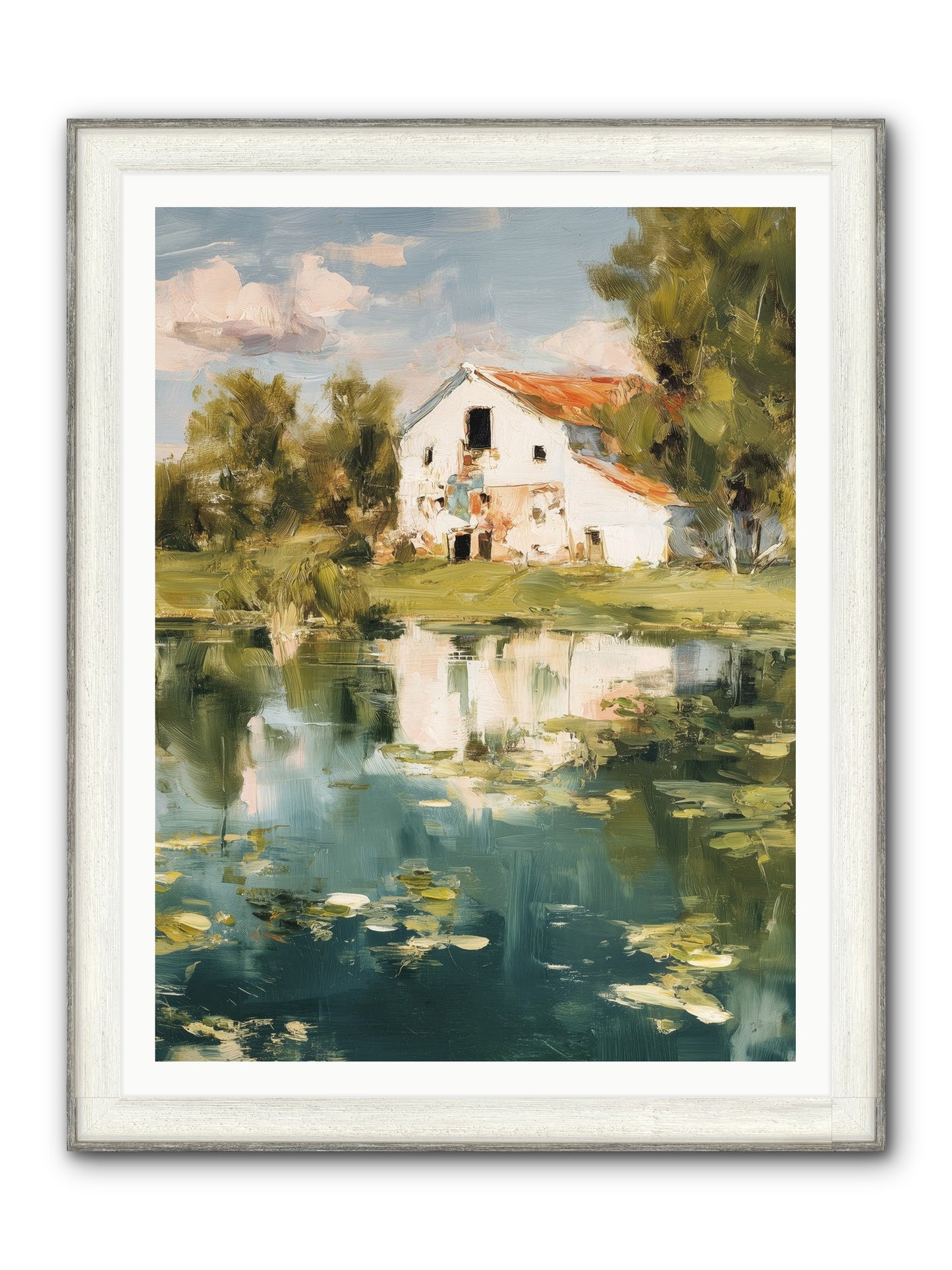 Lake's Portrait Framed Print - Driftwood White 36x48
