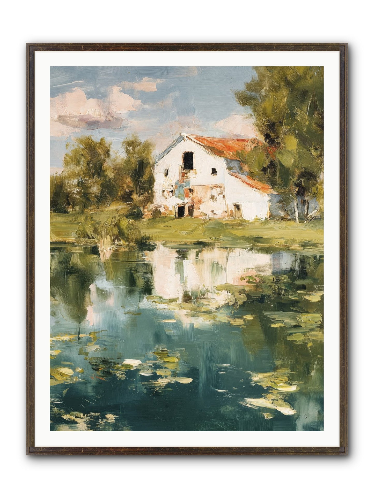 Lake's Portrait Framed Print - Slimwoods Black/Gold 36x48