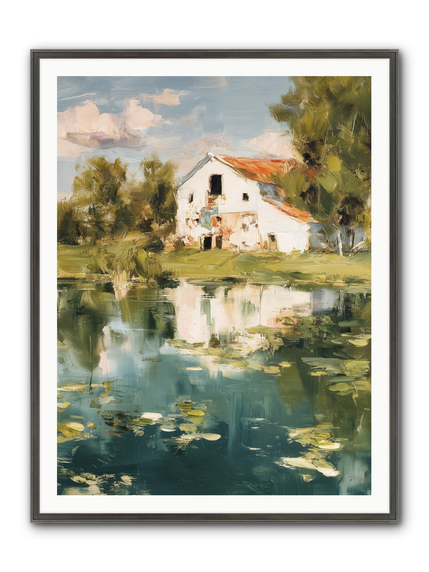 Lake's Portrait Framed Print - Slimwoods Black/Silver 36x48