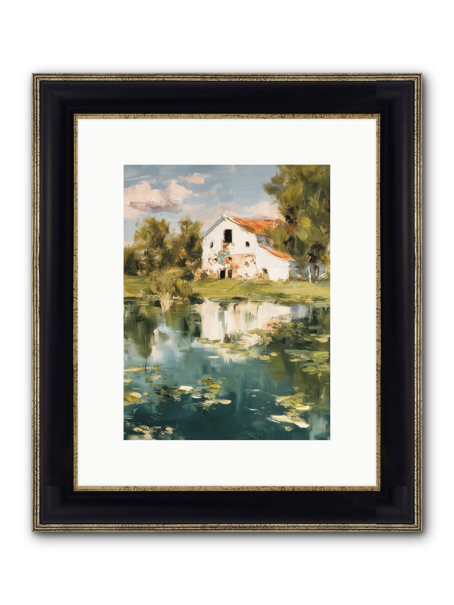 Lake's Portrait Framed Print - Black & Gold 9x12
