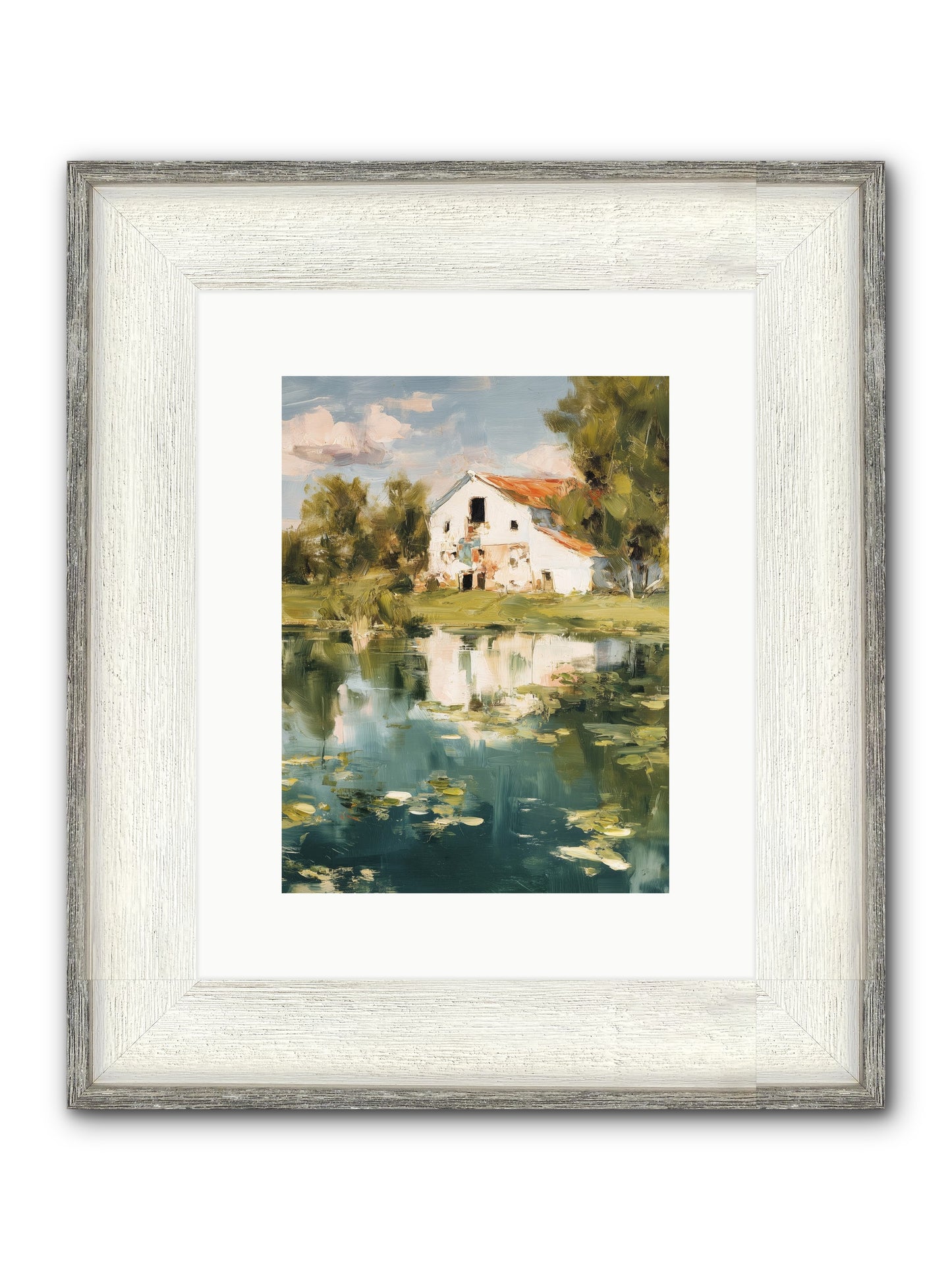 Lake's Portrait Framed Print - Driftwood White 9x12