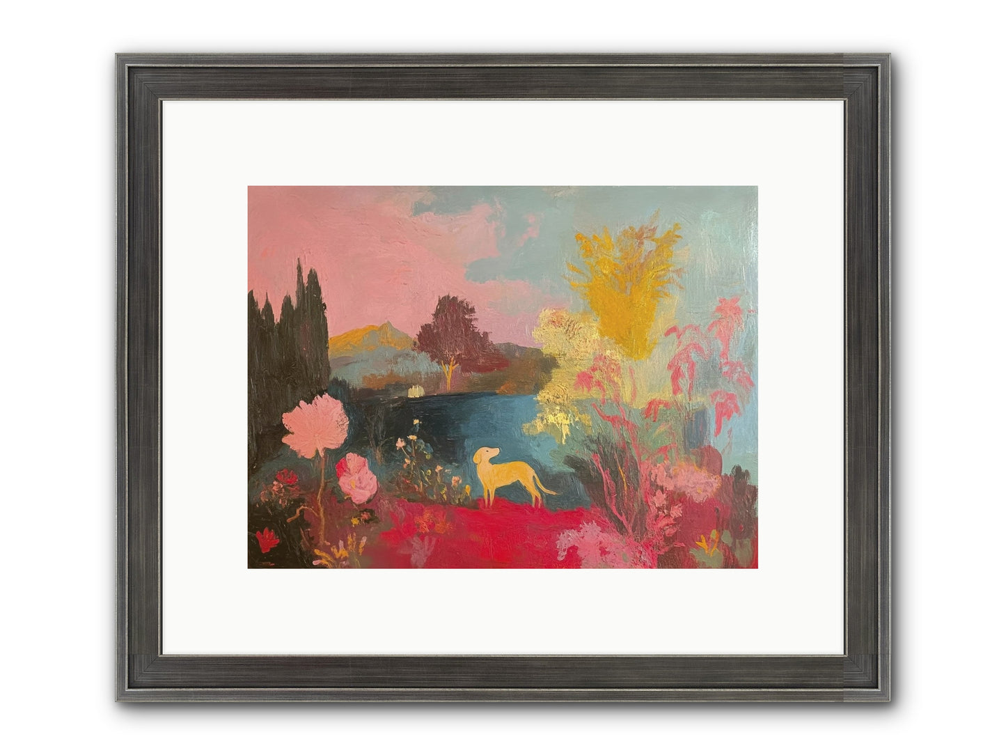 Lakeside Memories Framed Print - Slimwoods Black/Silver 12x9